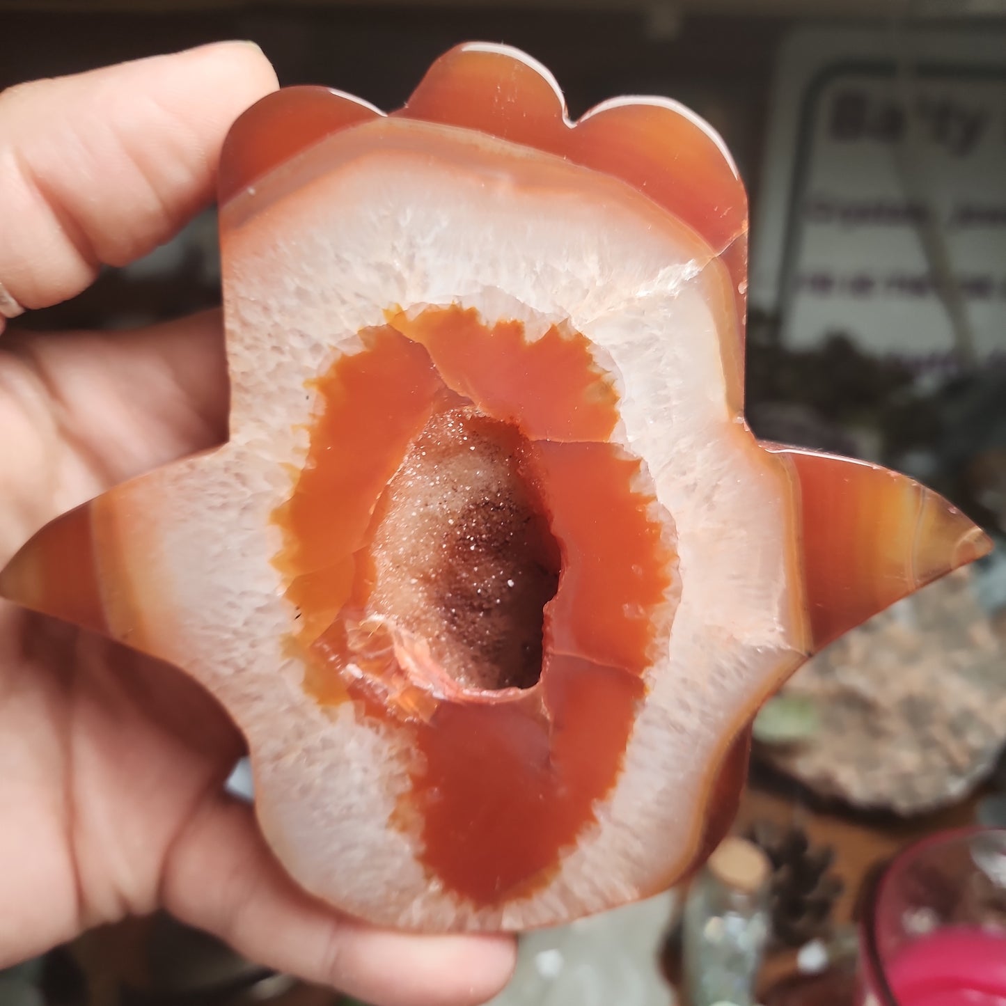 Carnelian Druzy Hamsa