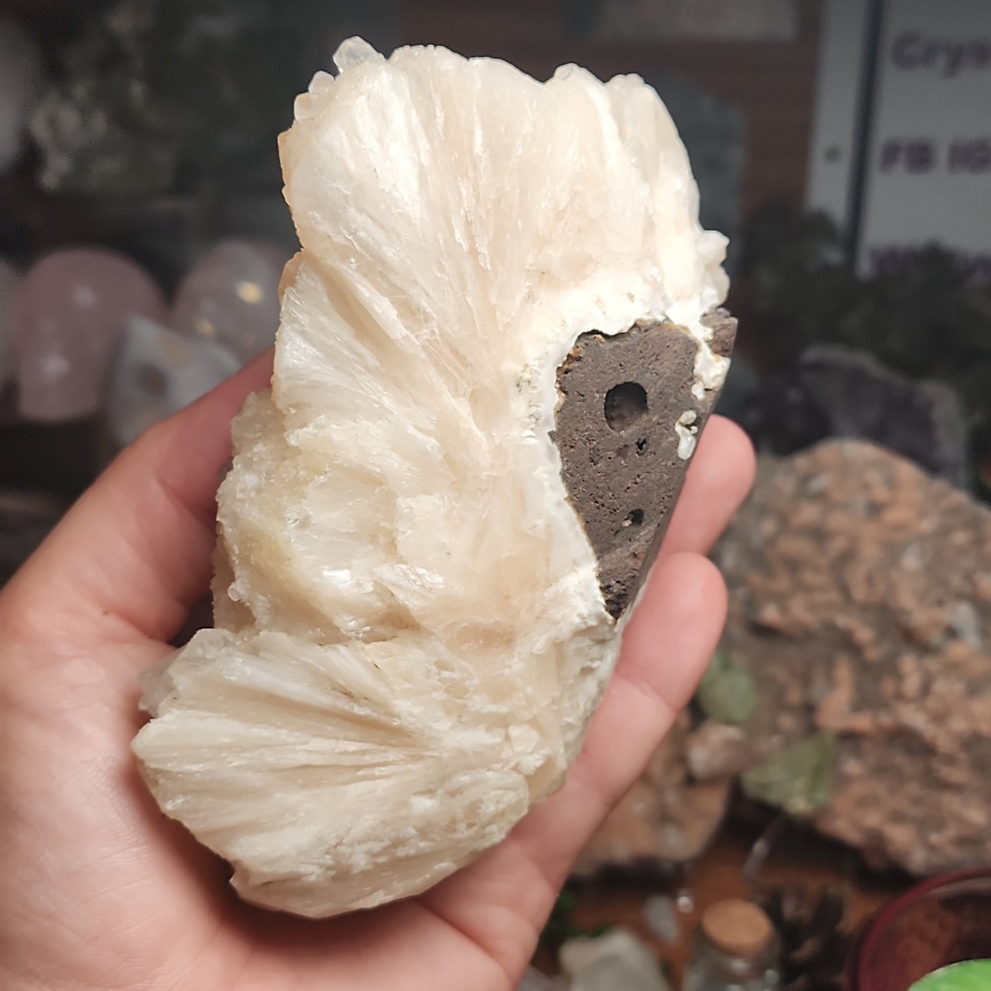 Large Peach Stillbite Cluster with Sugar Druzy and Apophylite