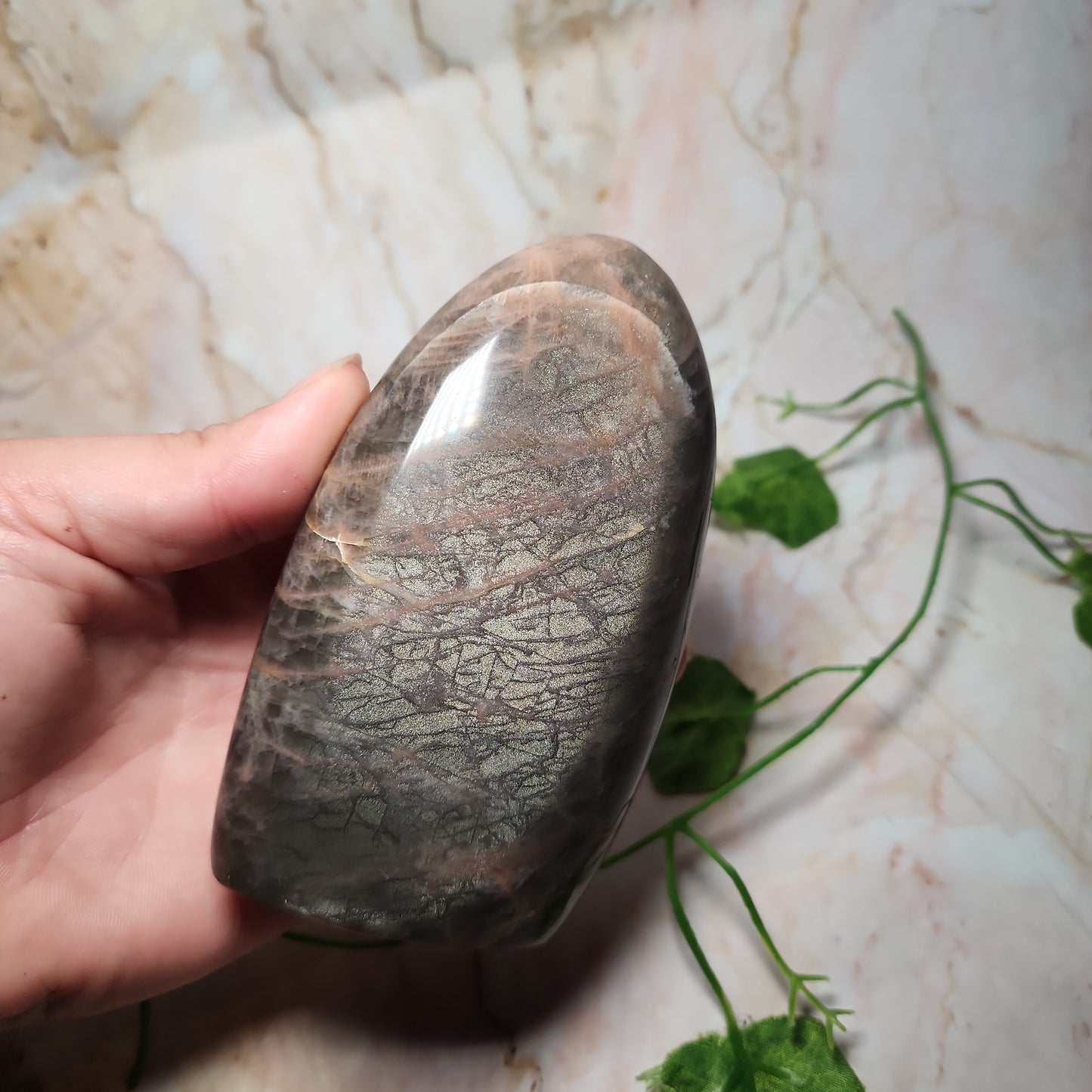 Black Moonstone Flashy Freeform