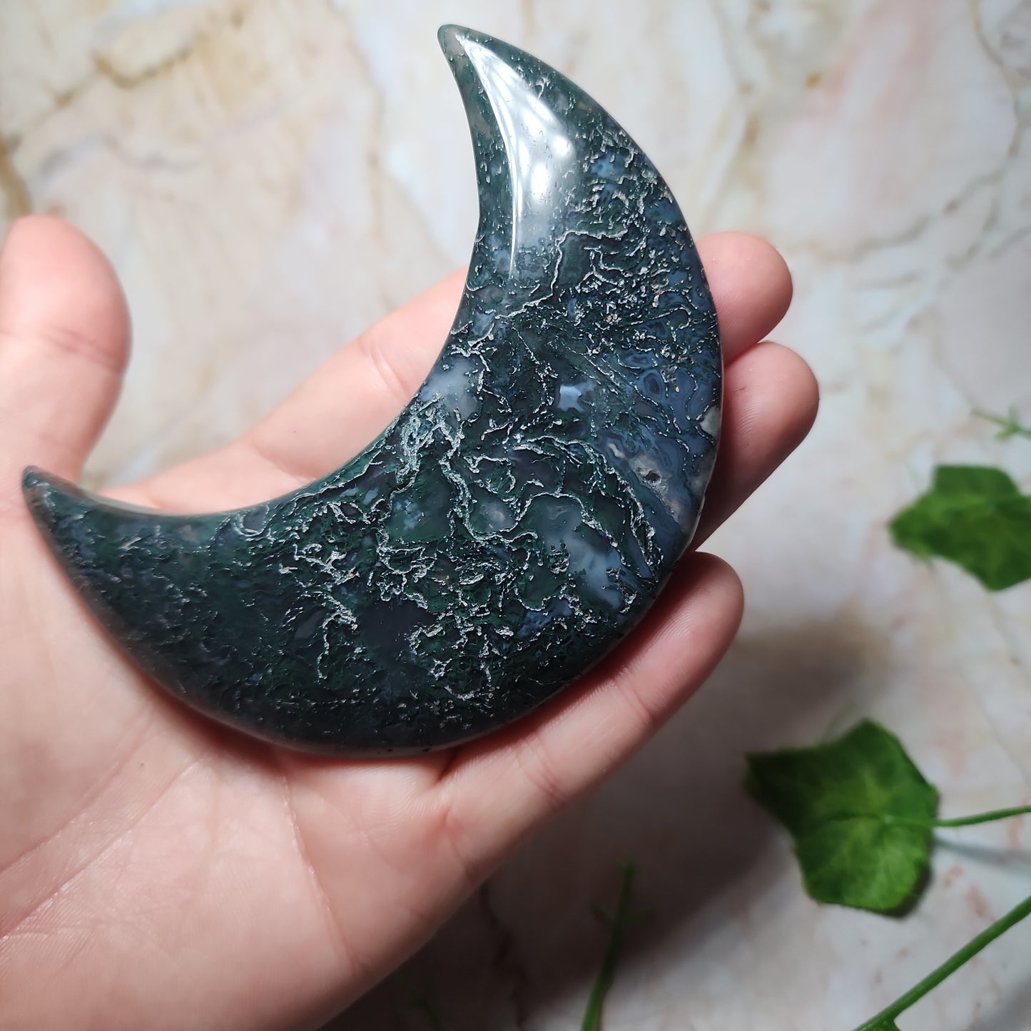 Moss Agate Moon