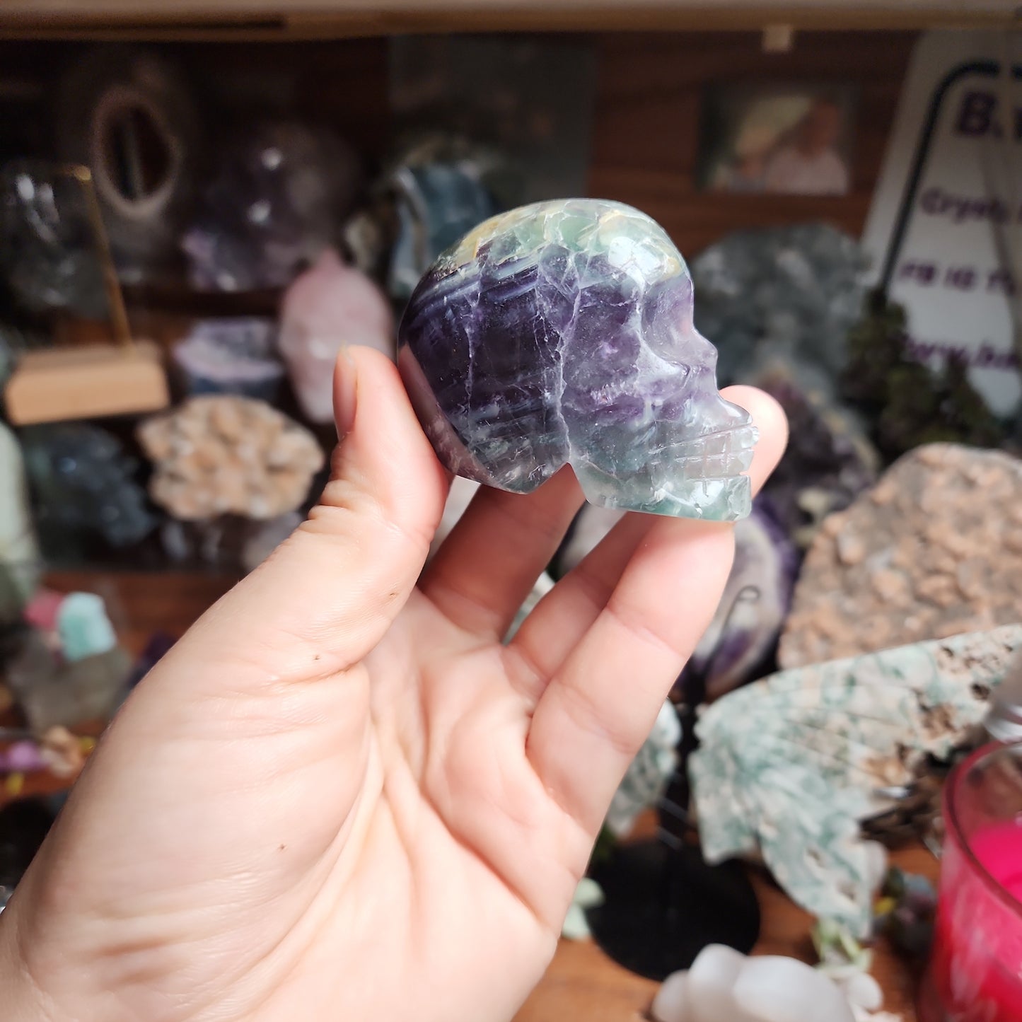 Rainbow Fluorite Skull
