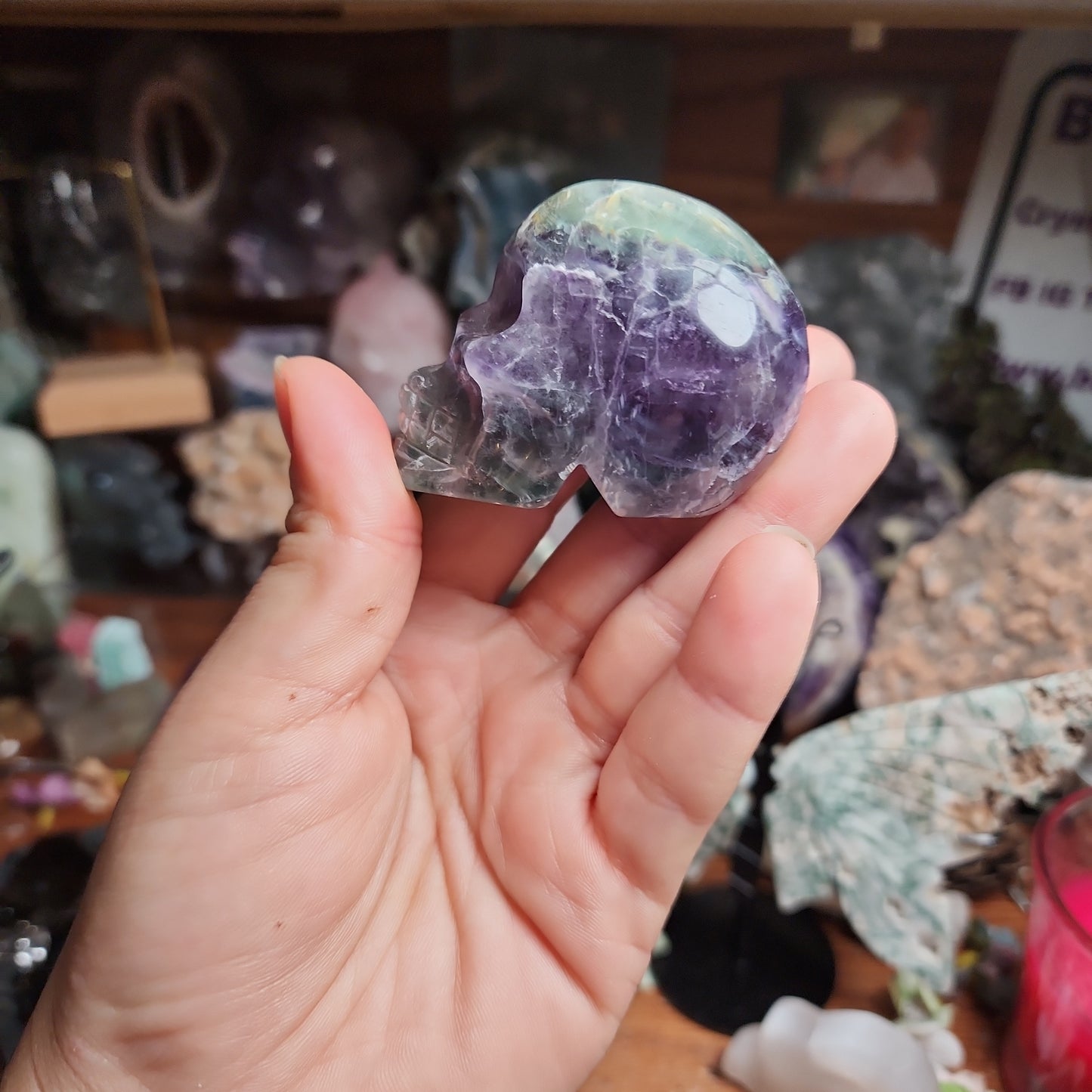 Rainbow Fluorite Skull