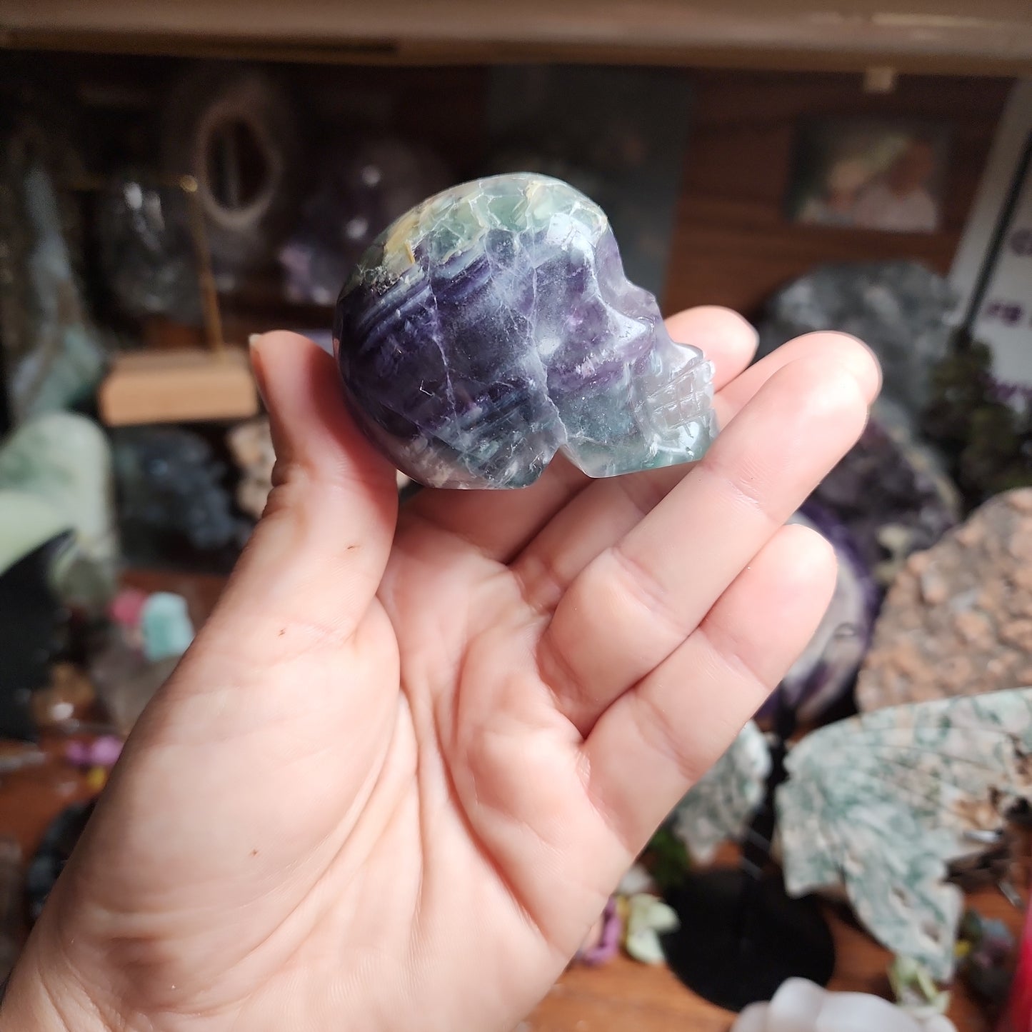 Rainbow Fluorite Skull