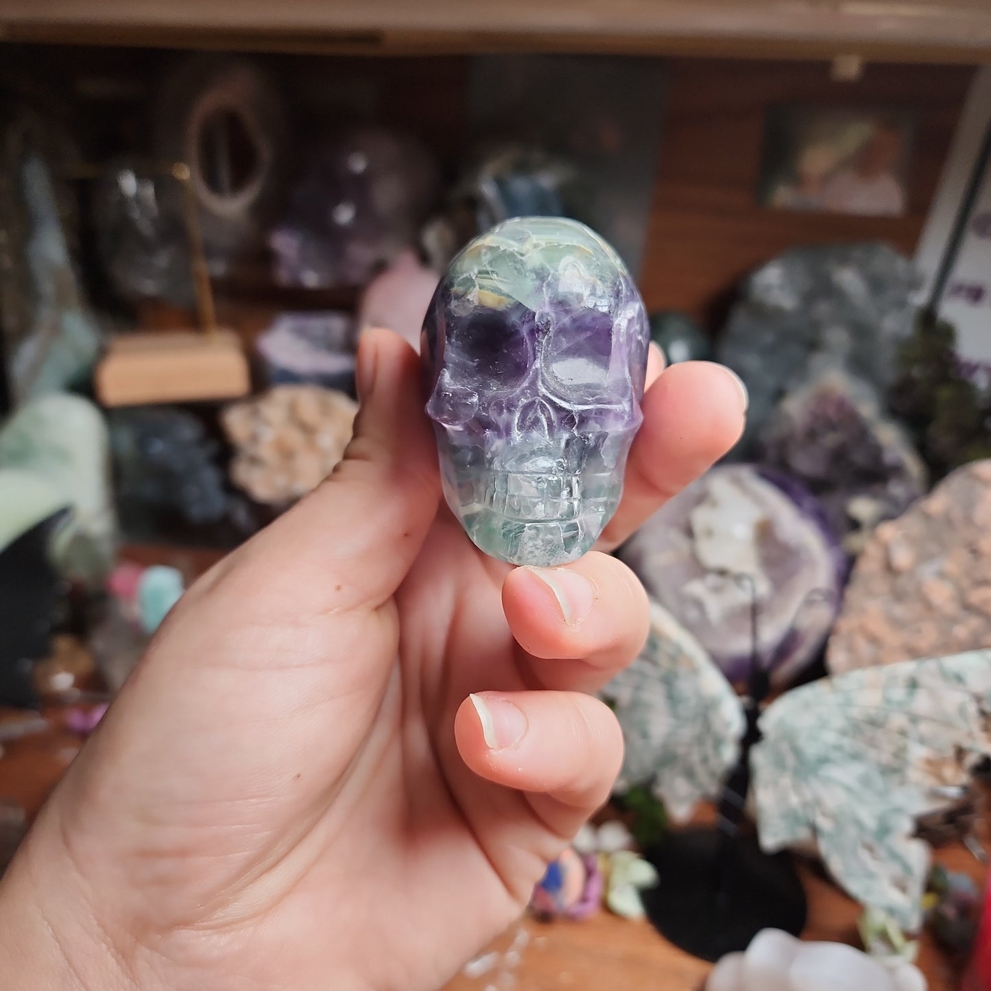 Rainbow Fluorite Skull