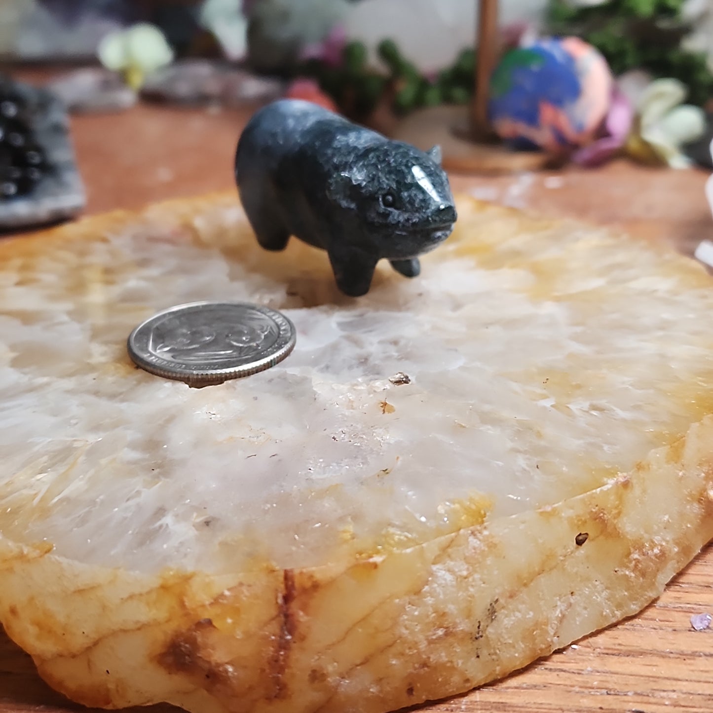 Moss Agate Pig