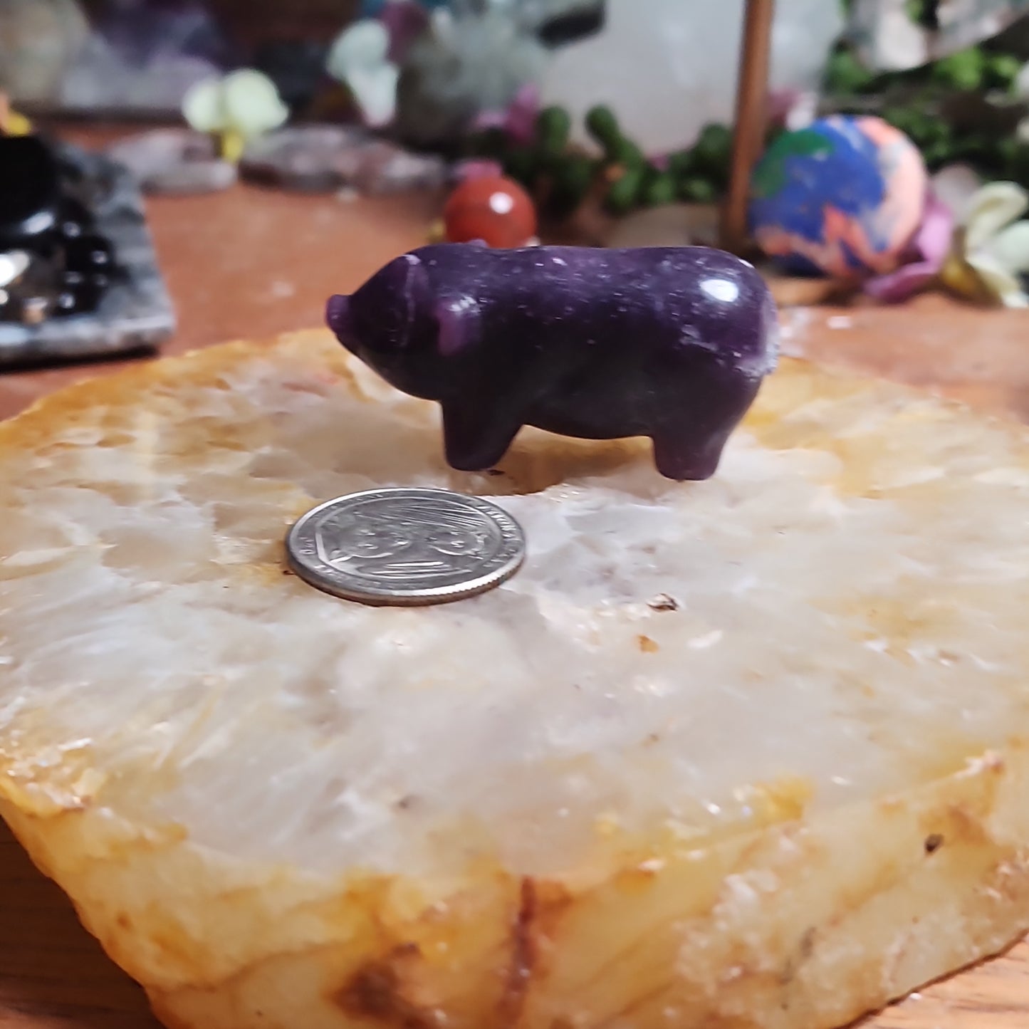 Purple Fluorite Pig