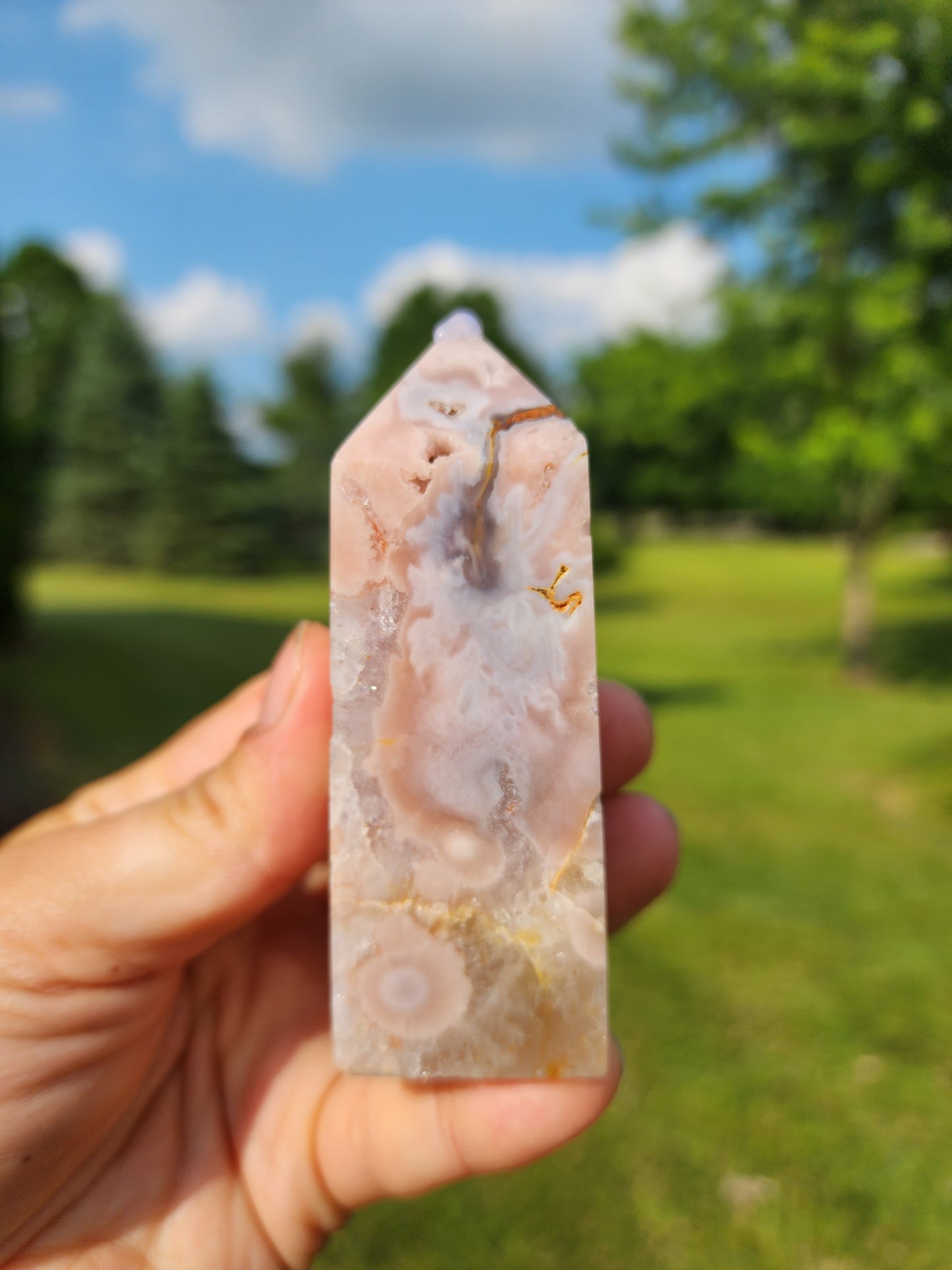 Flower Agate with Amethyst