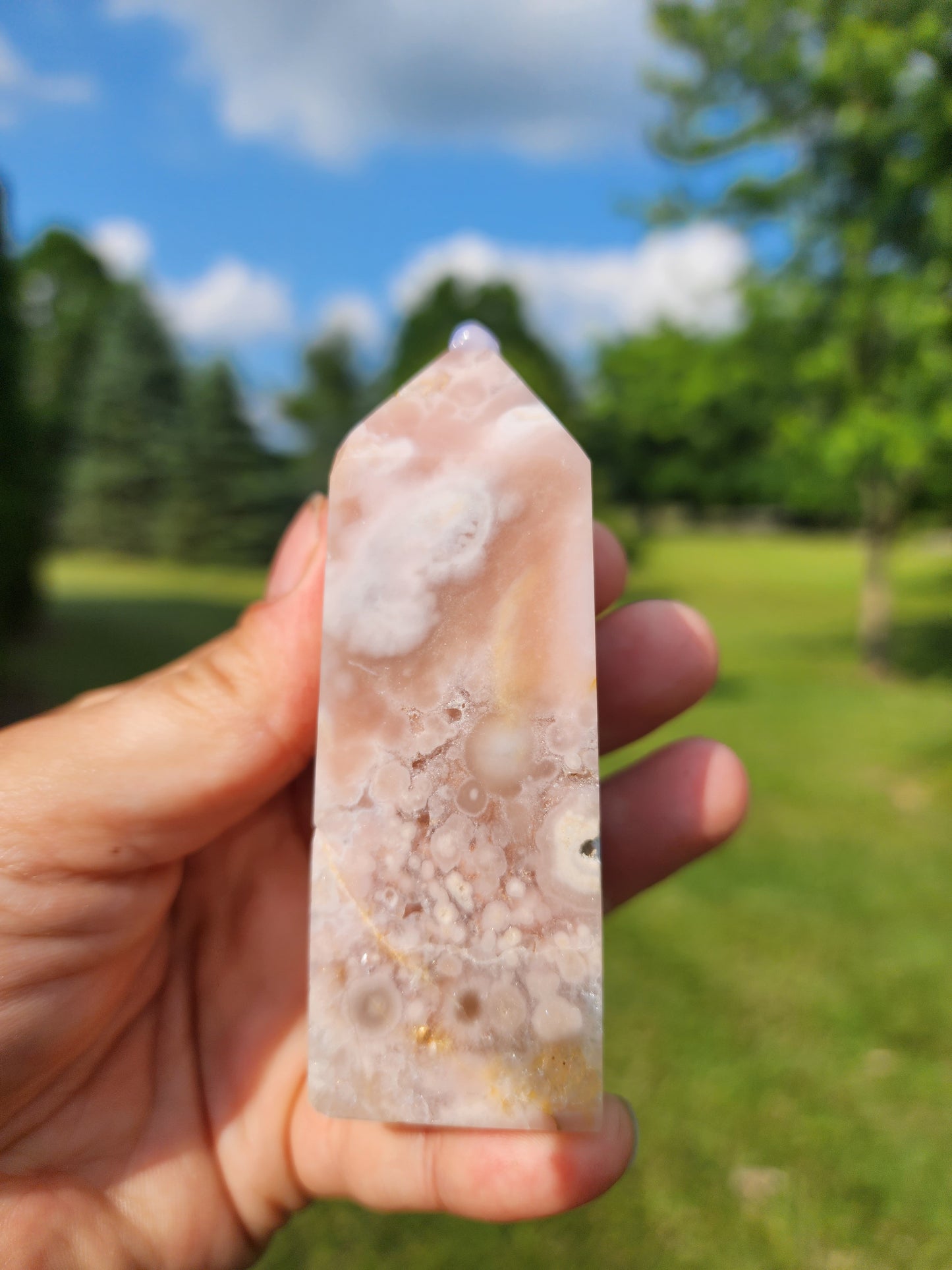 Flower Agate with Amethyst