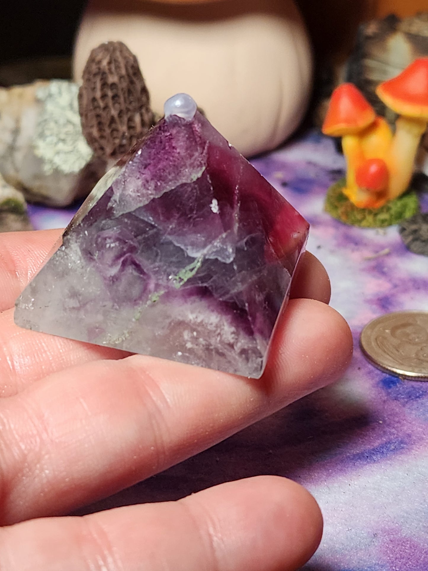 Rainbow Fluorite Pyramid