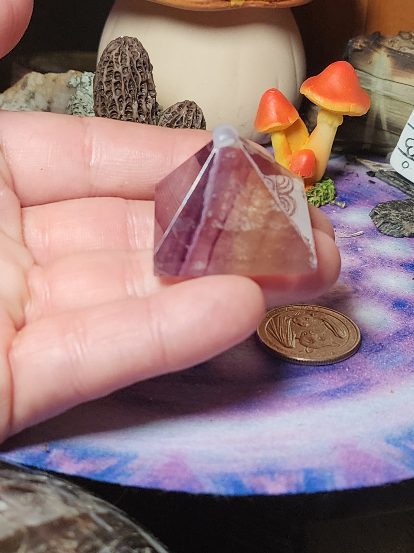 Purple/Yellow Fluorite Pyramid