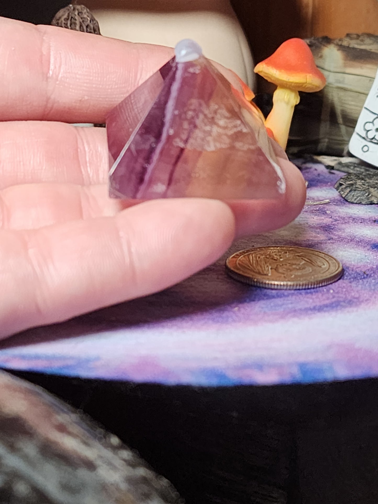 Purple/Yellow Fluorite Pyramid