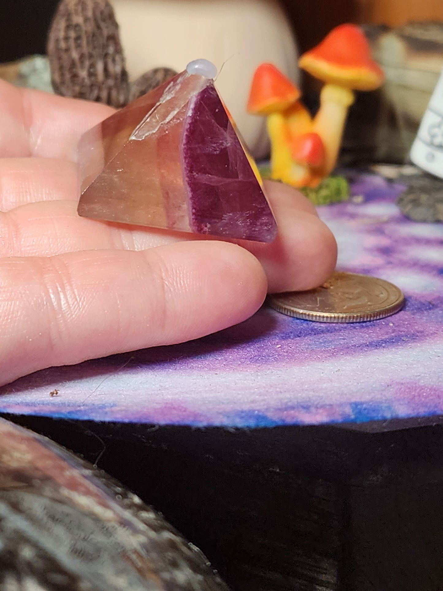Purple/Yellow Fluorite Pyramid
