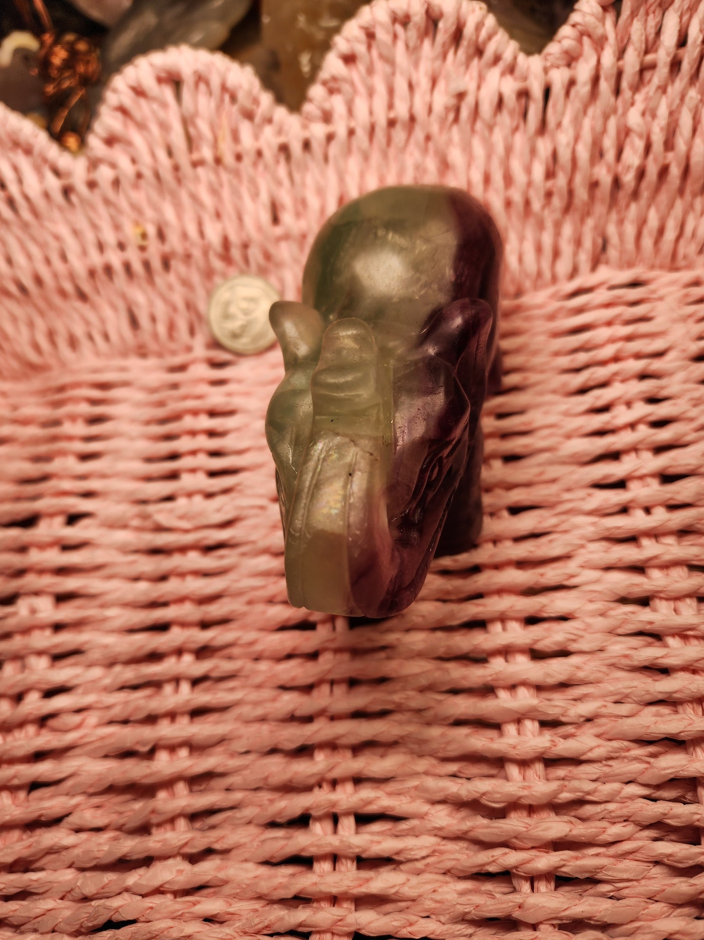 Purple & Green Fluorite Elephant