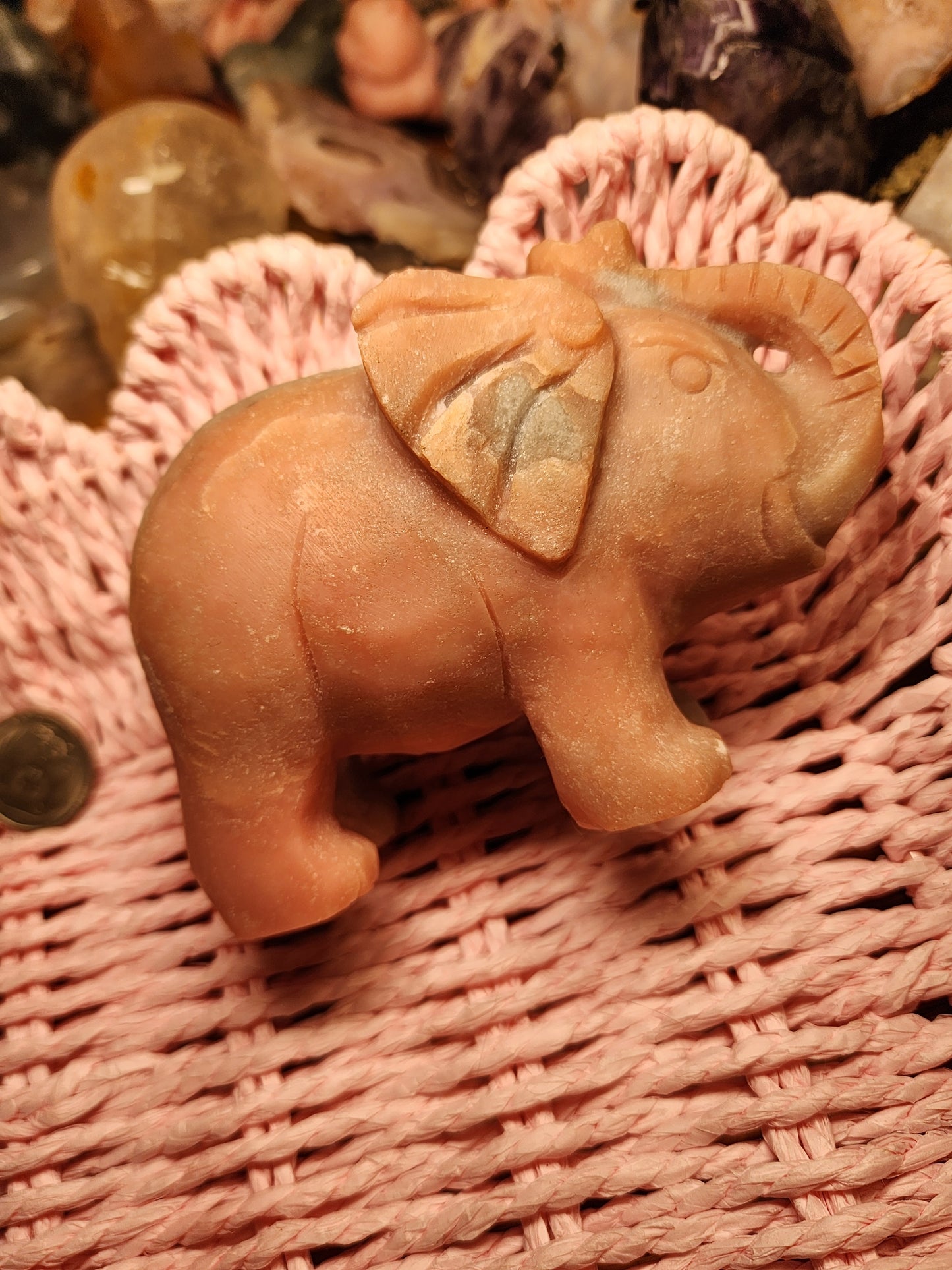 Pink Opal Large Elephant