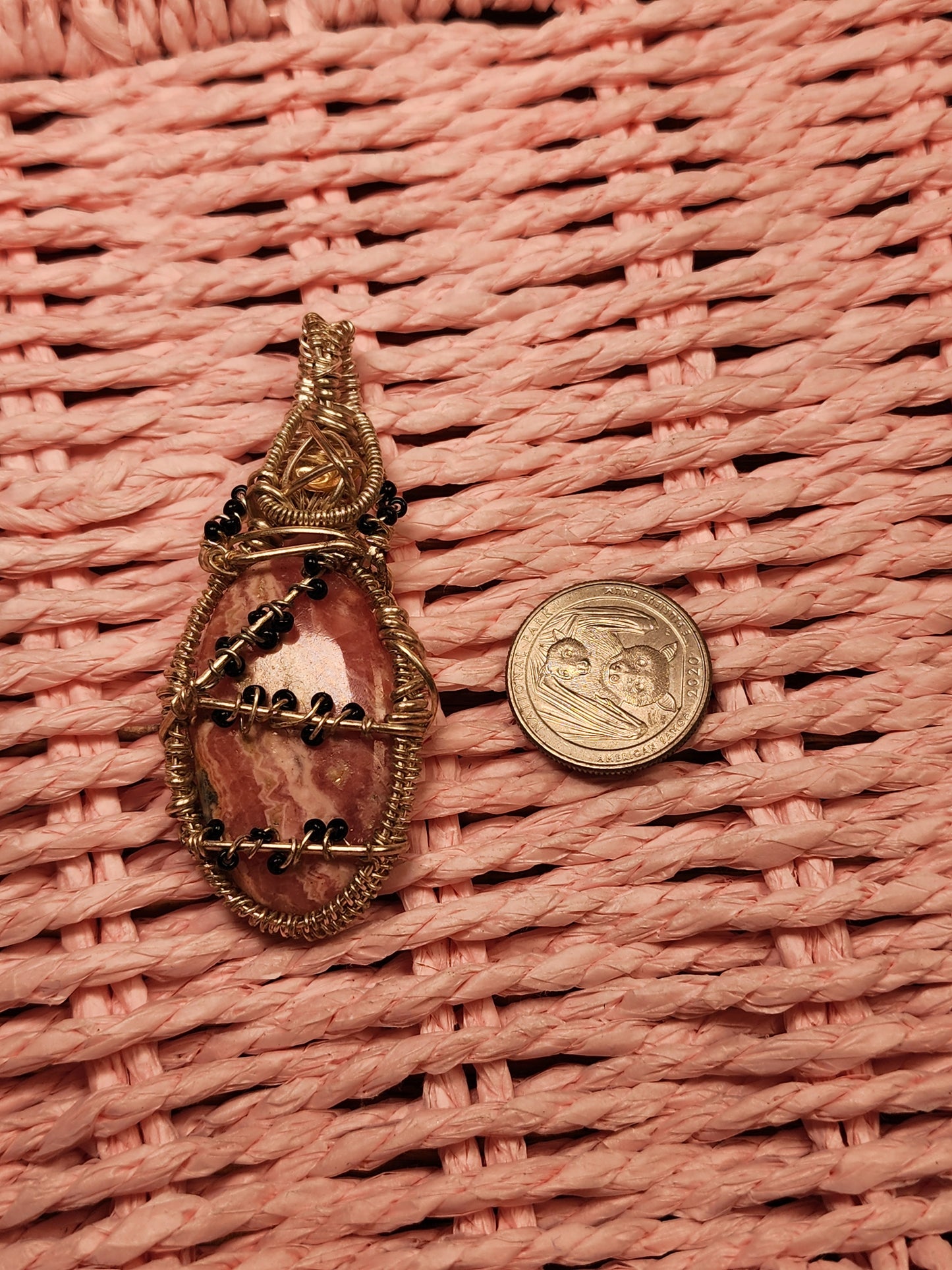 Rhodocrosite & Citrine Pendant