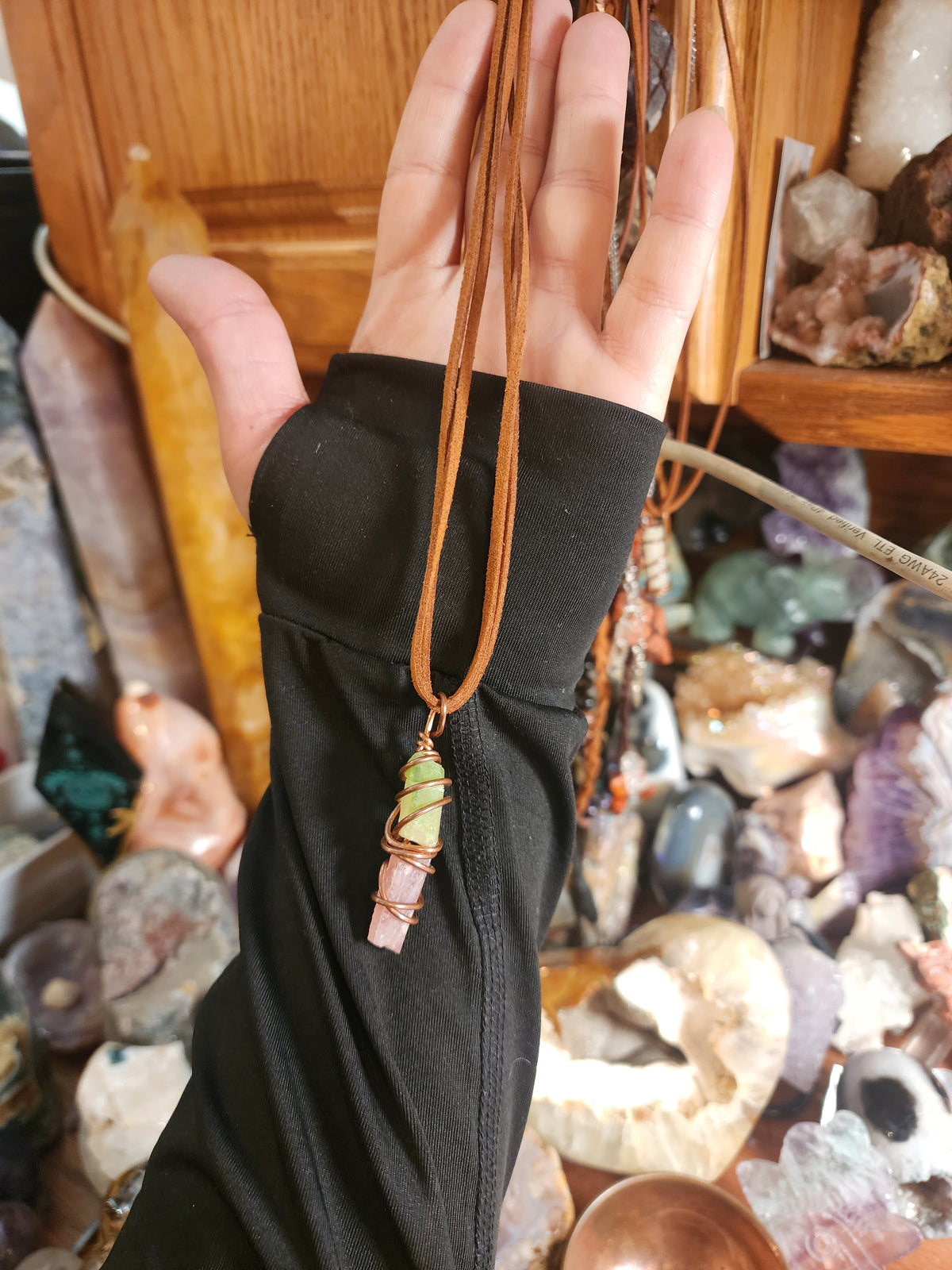 Pink/Green Tourmaline Necklace