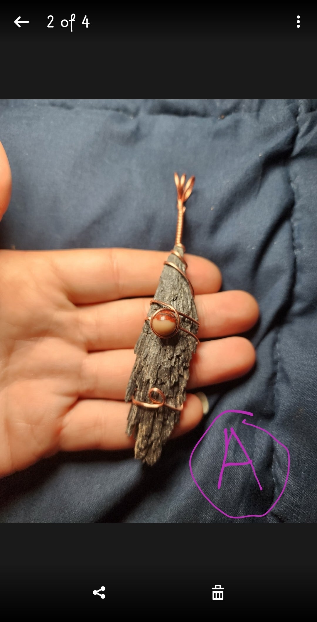 Black Kyanite & Mookite Witches Broom Pendants
