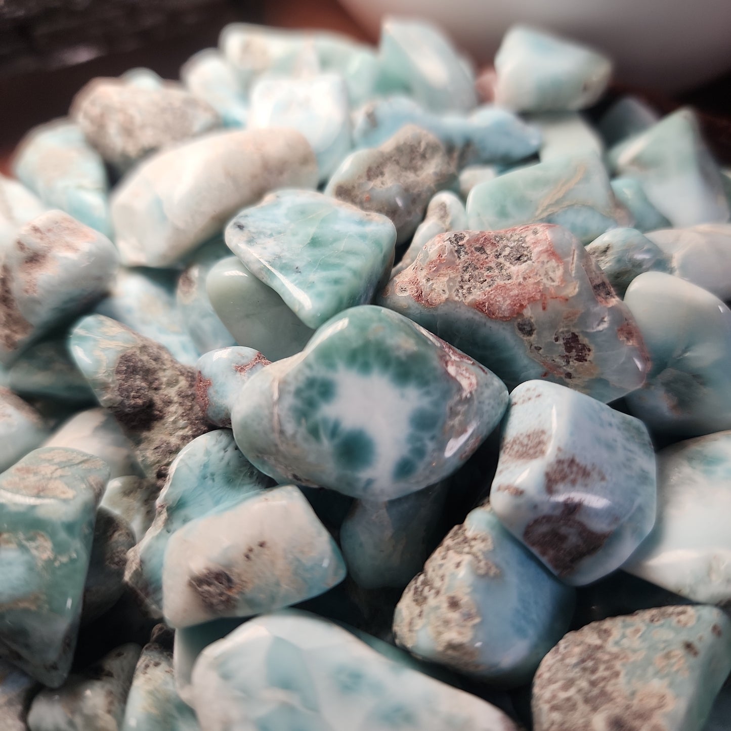 Larimar tumbles