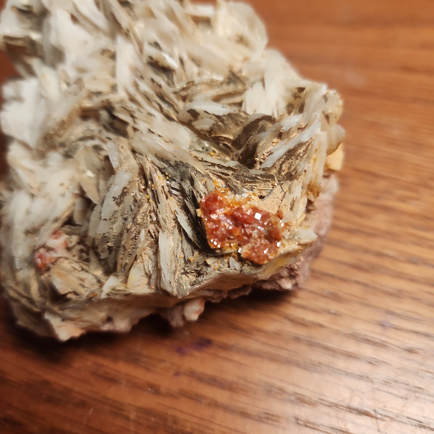 Pink Barite with Vanadanite