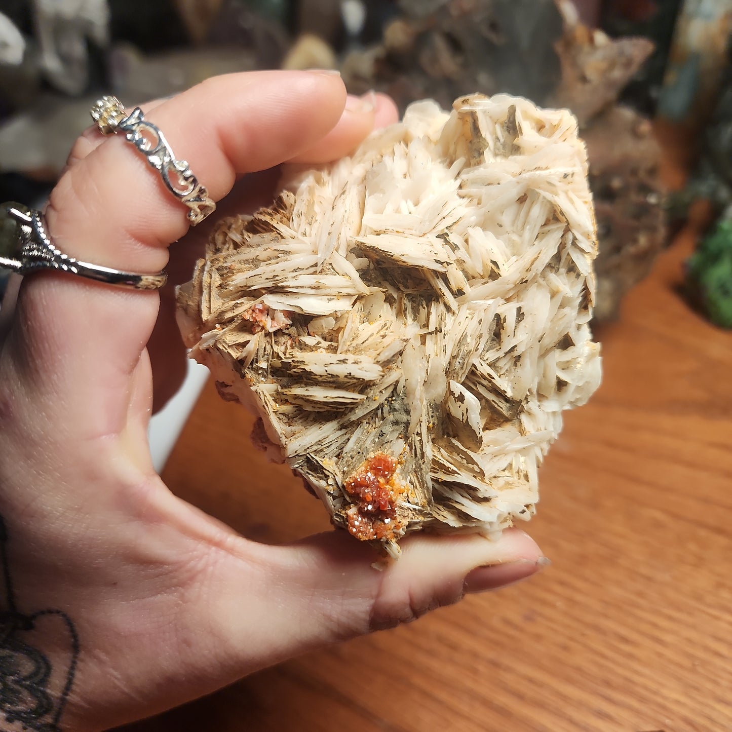 Pink Barite with Vanadanite