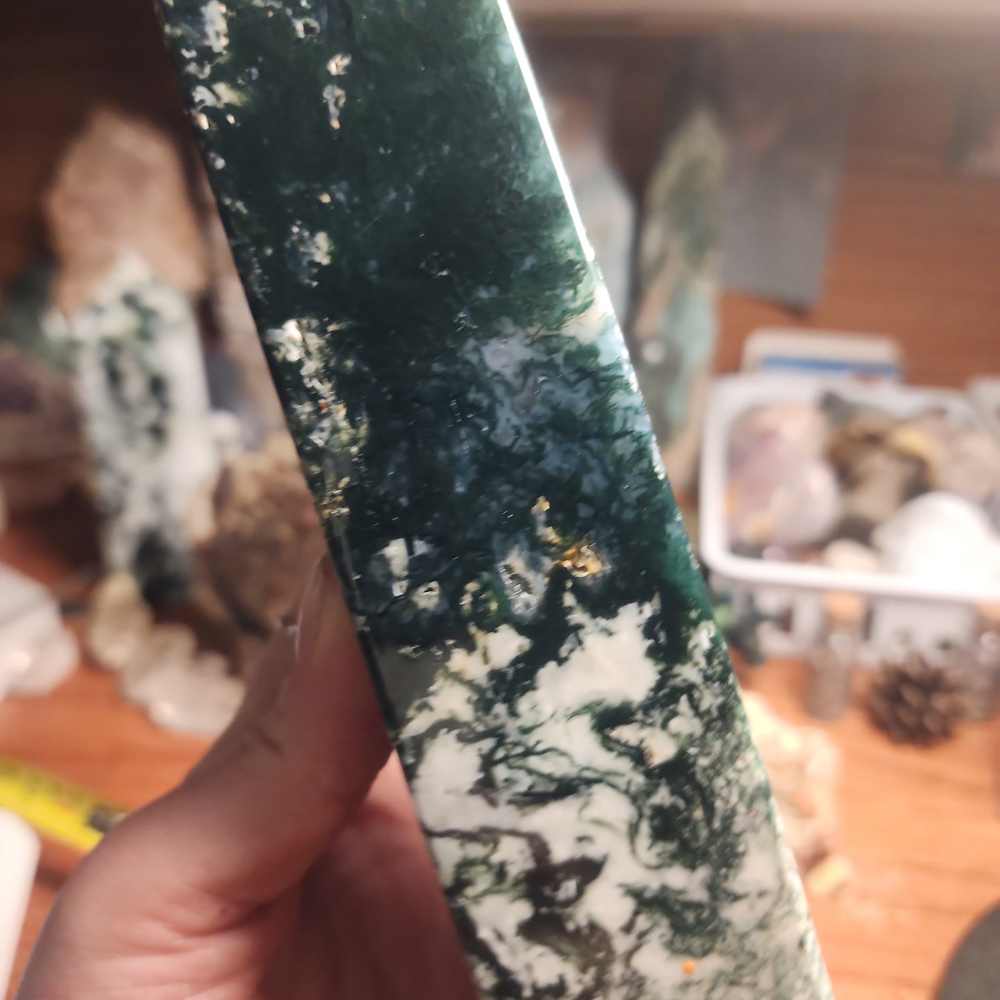Huge Moss agate tower!