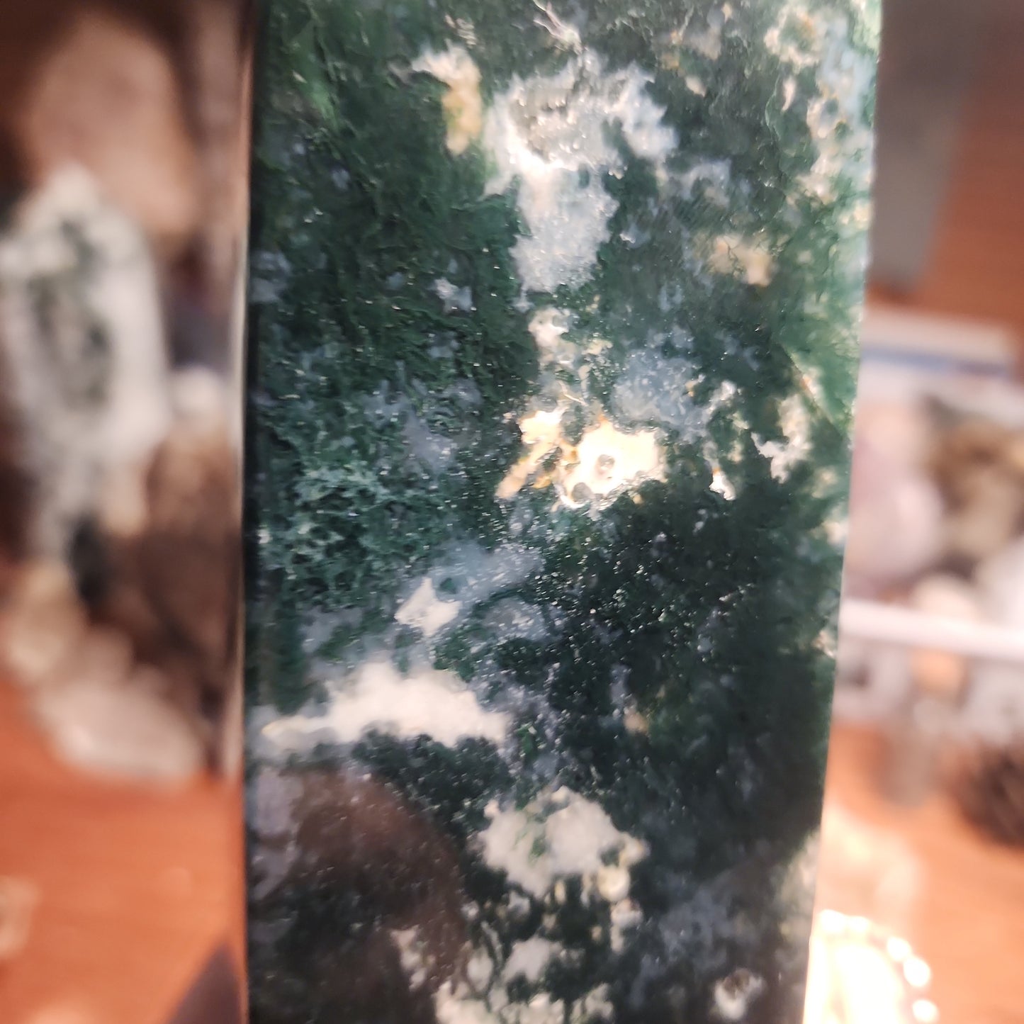 Huge Moss agate tower!
