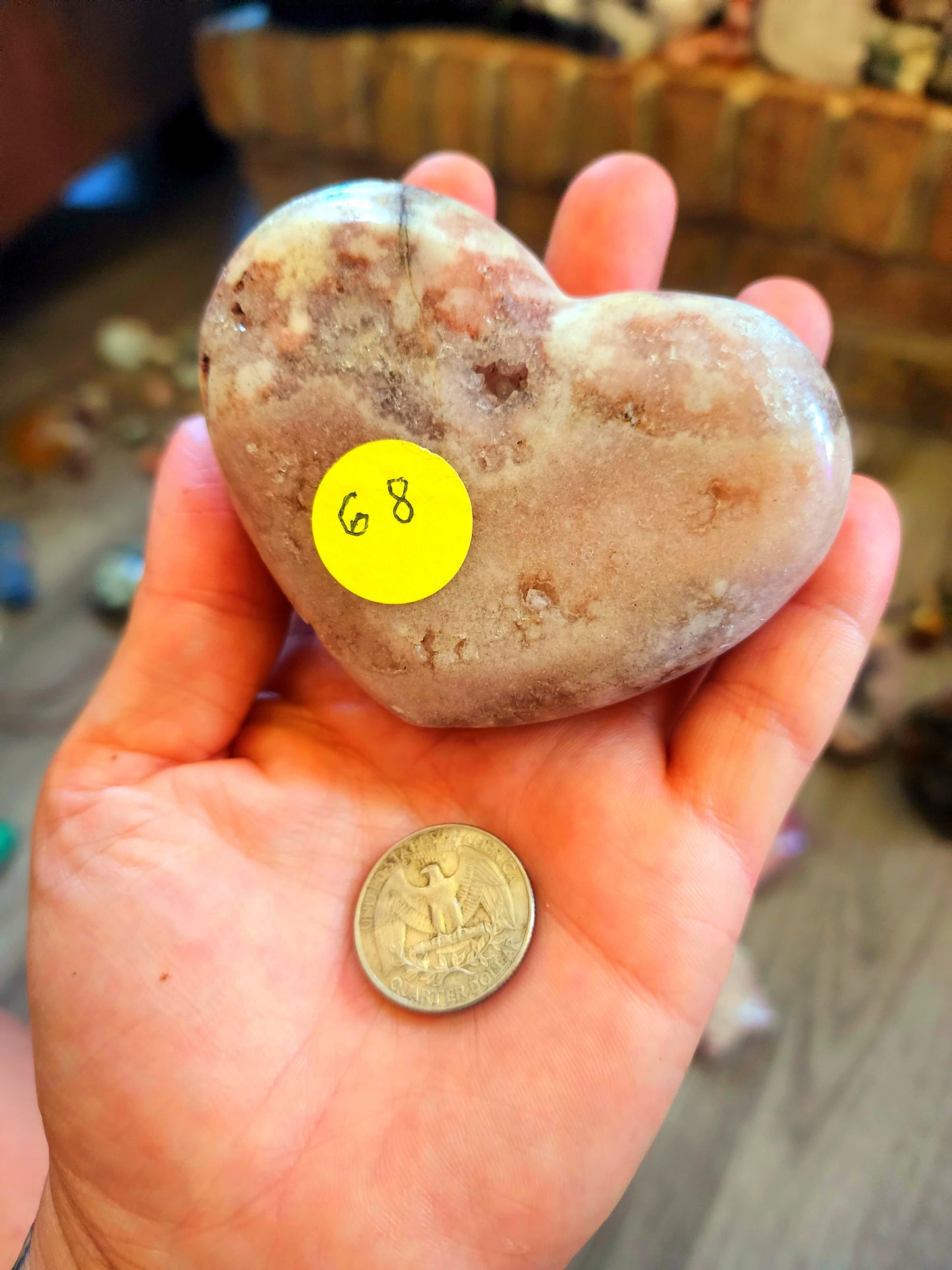 Beautiful pink amethysr druzy heart