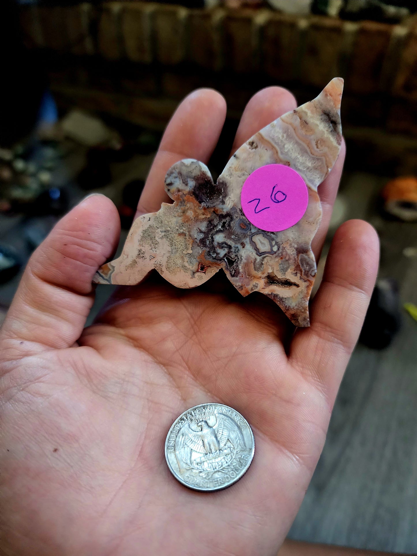 Pink crazy lace agate druzy fairie