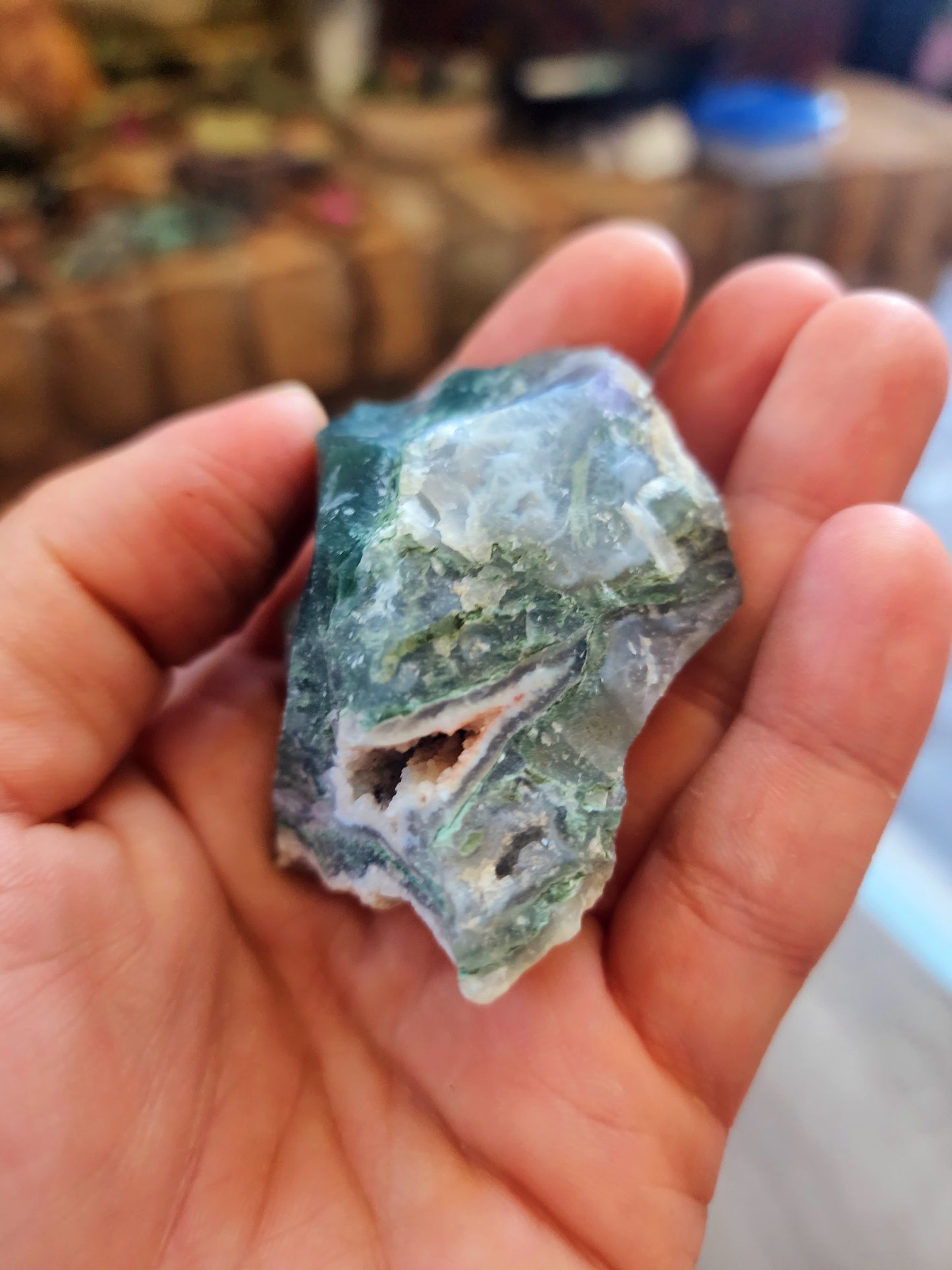Lot of 6 raw moss agate pieces
