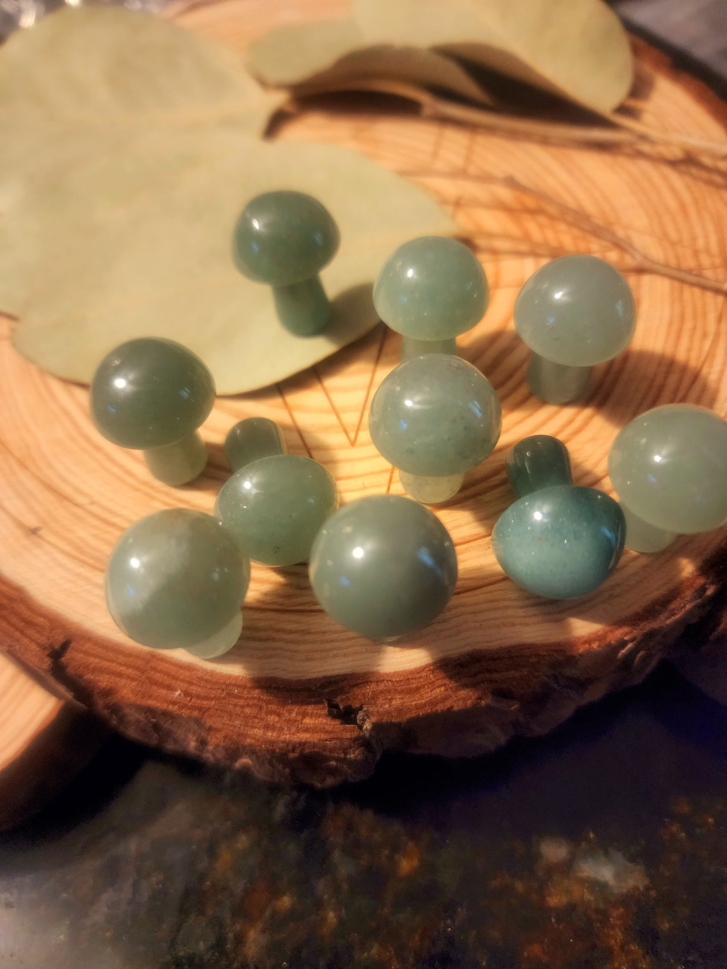 Green adventurine mini mushroom