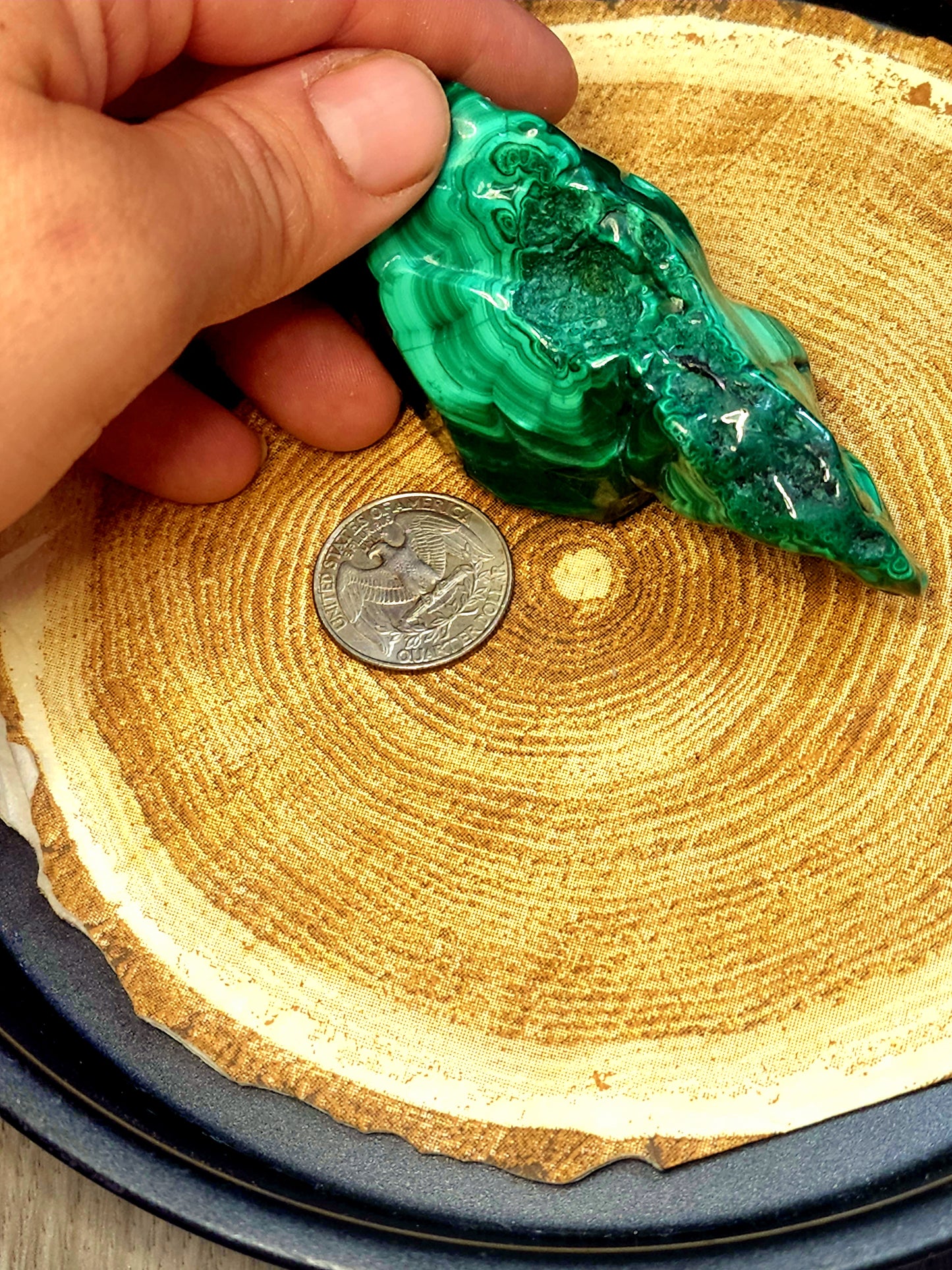 Large polished malachite specimen