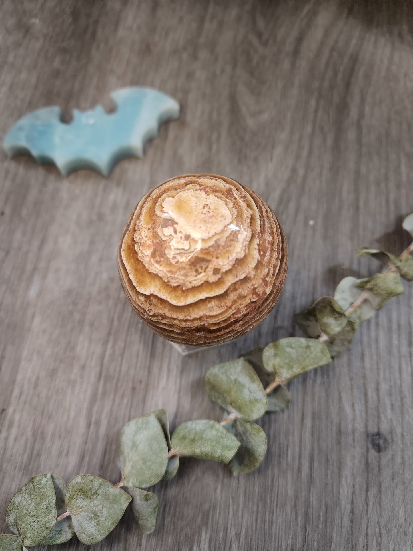 Brown aragonite sphere 1