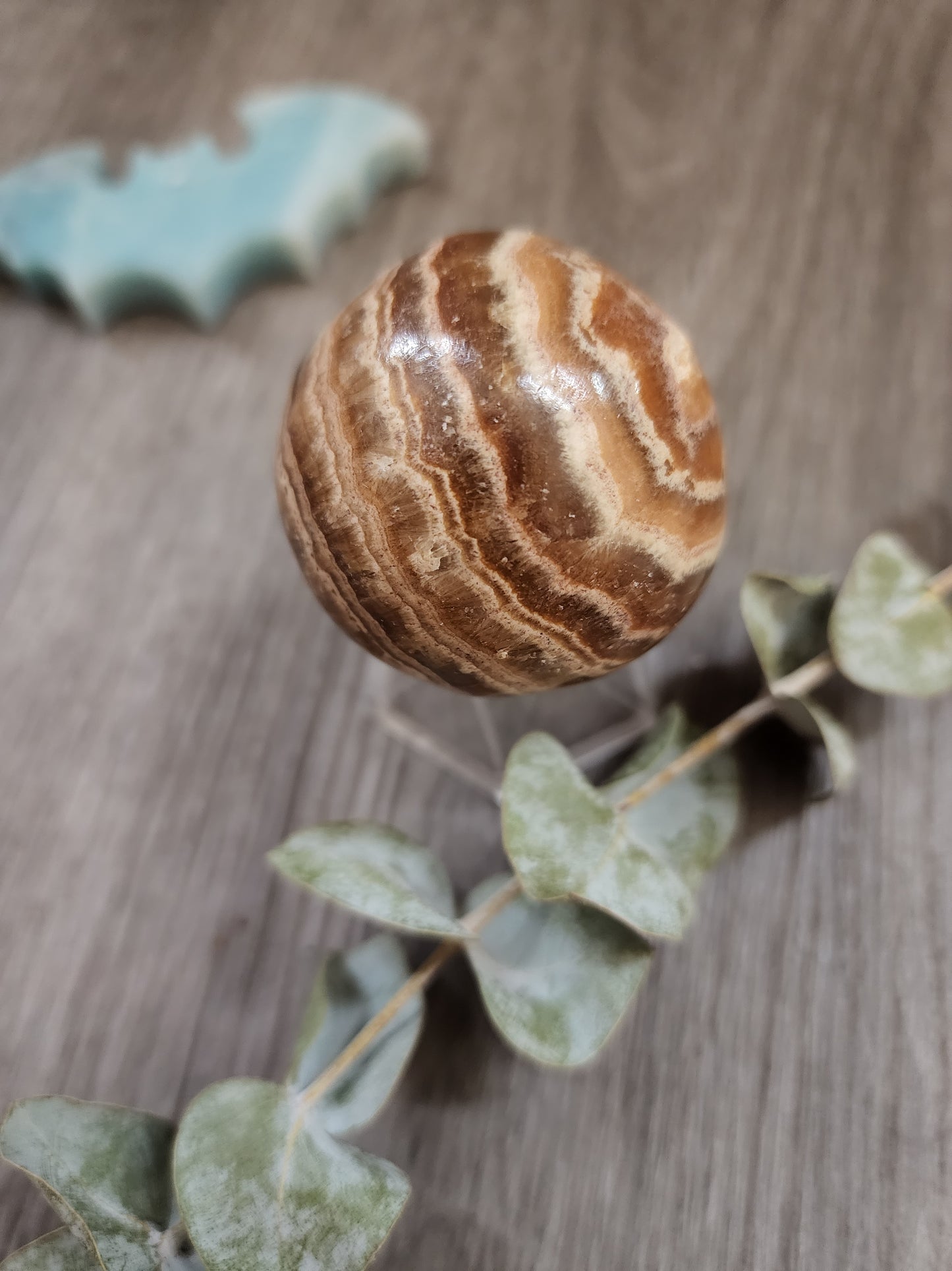 Brown aragonite sphere 7