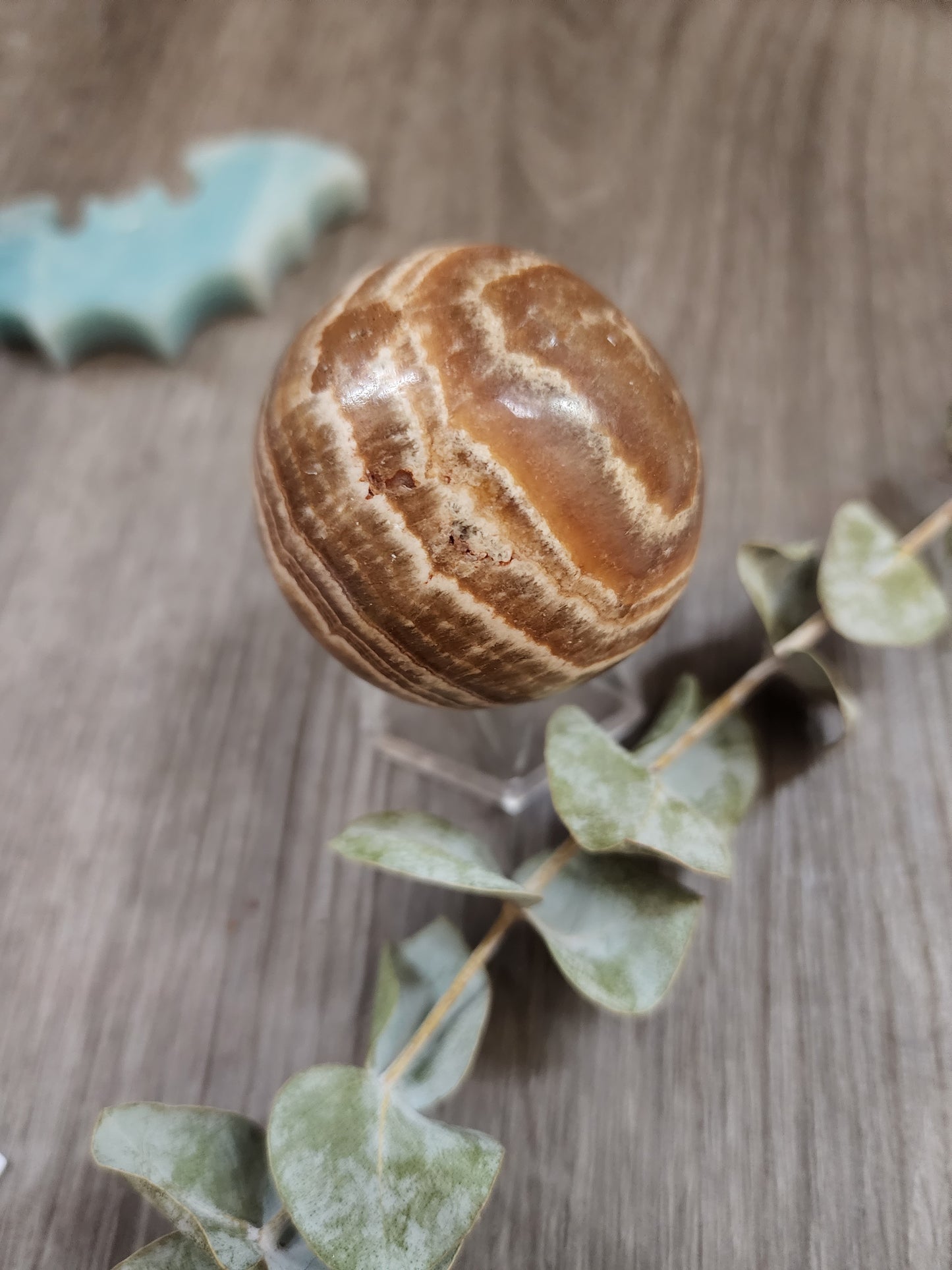 Brown aragonite sphere 8