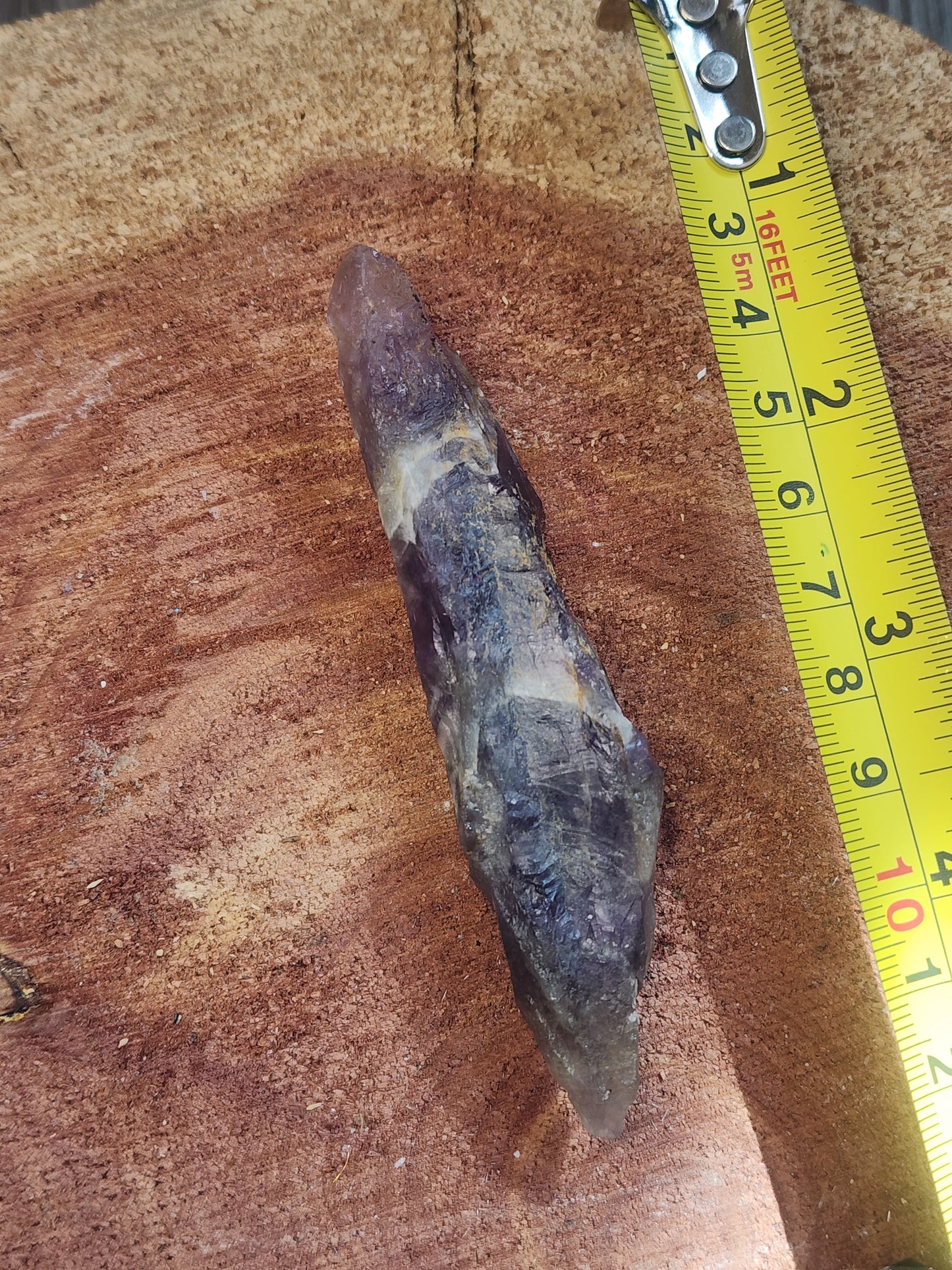 Raw chevron amethyst point