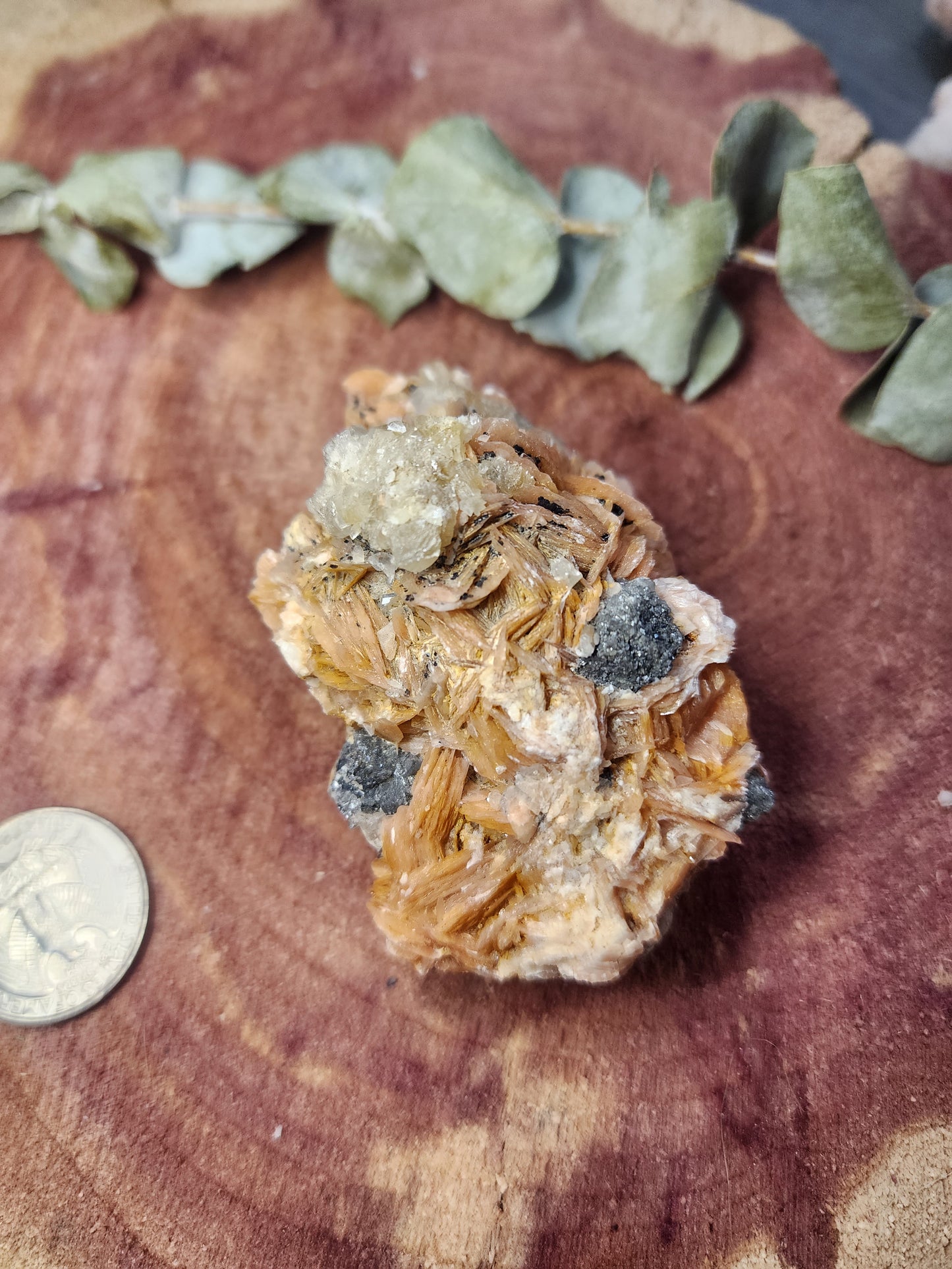 Barite cerrusite and gelina specimen