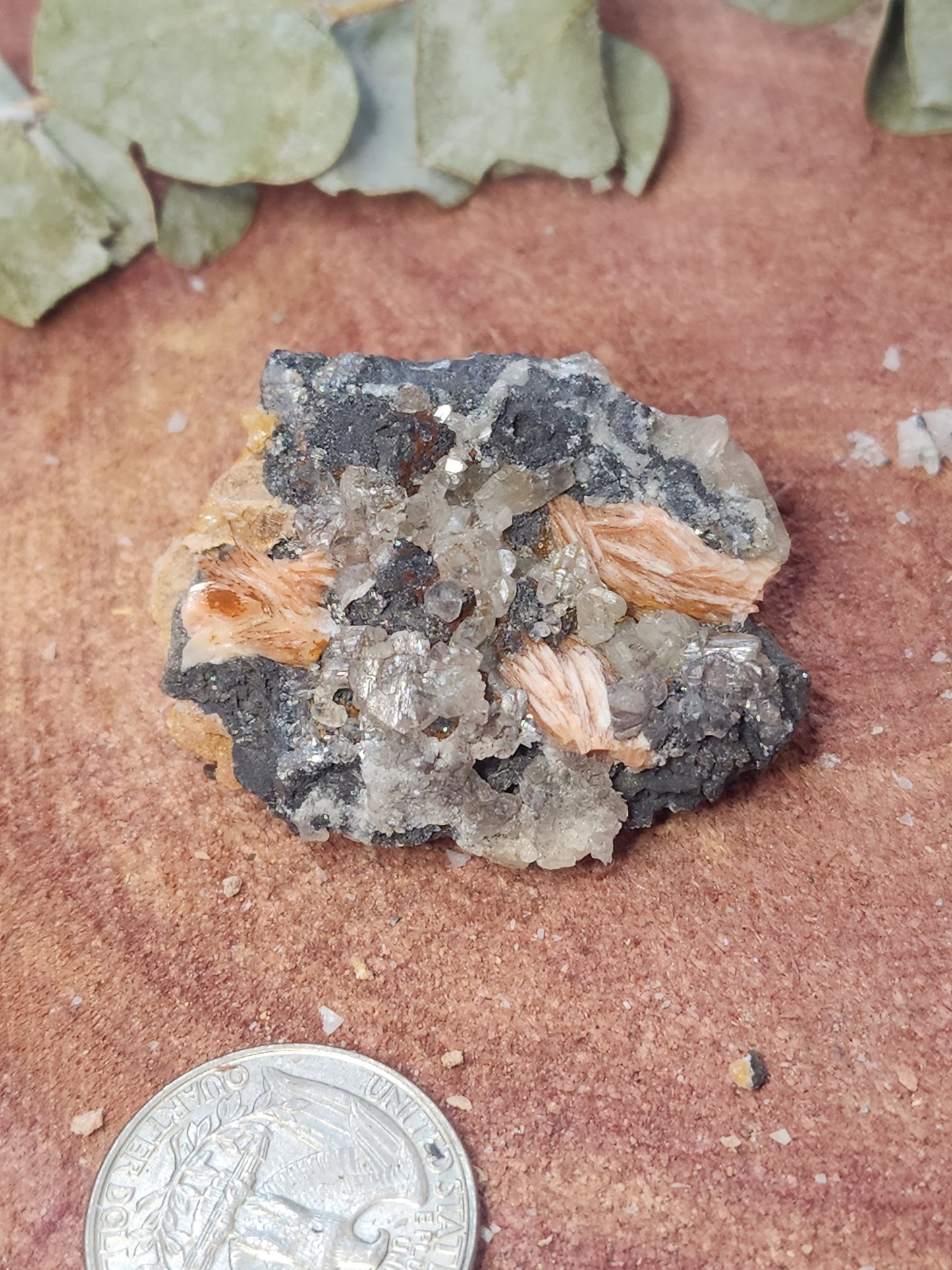 Barite cerrusite and galena specimen
