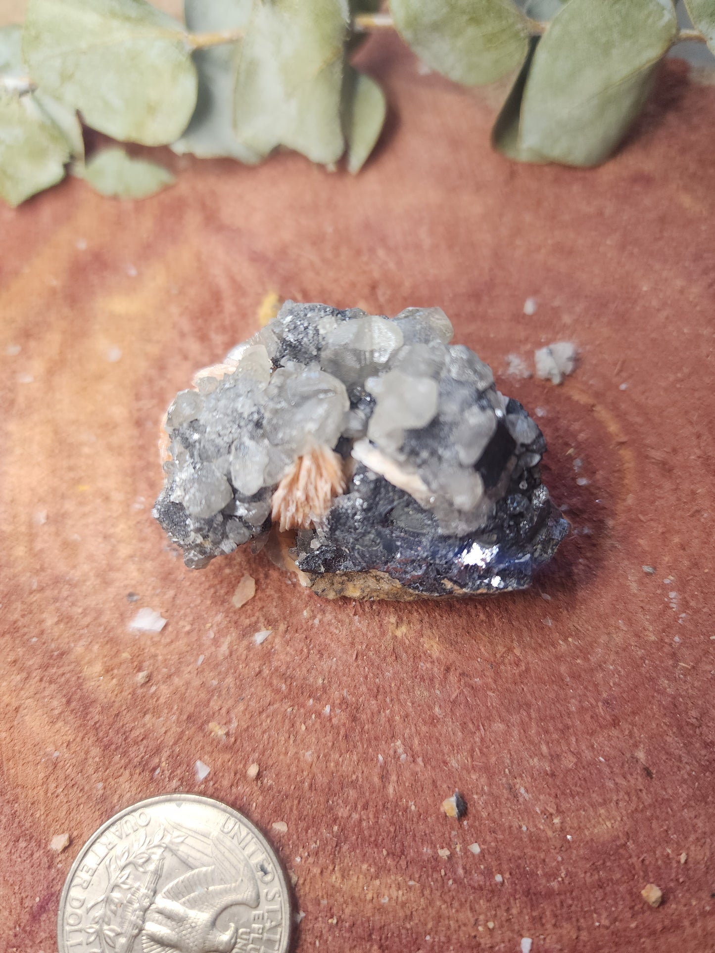 Barite cerrusite and galena specimen