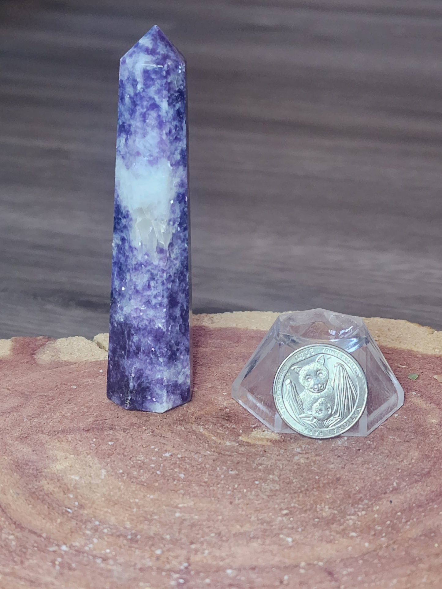 Lepidolite with quartz tower