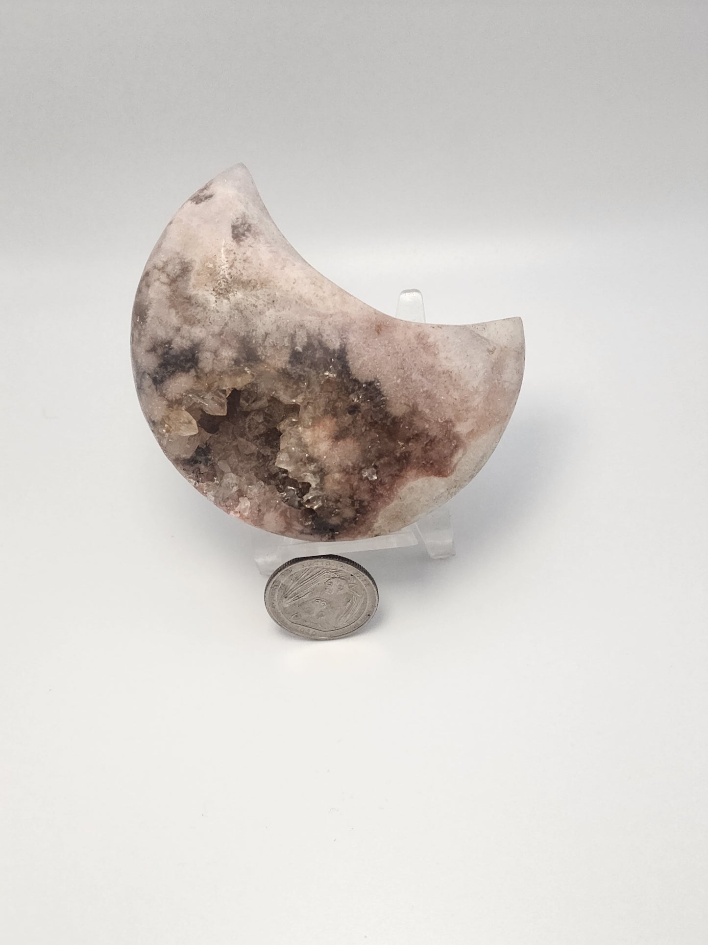 Druzy pink amethyst moon