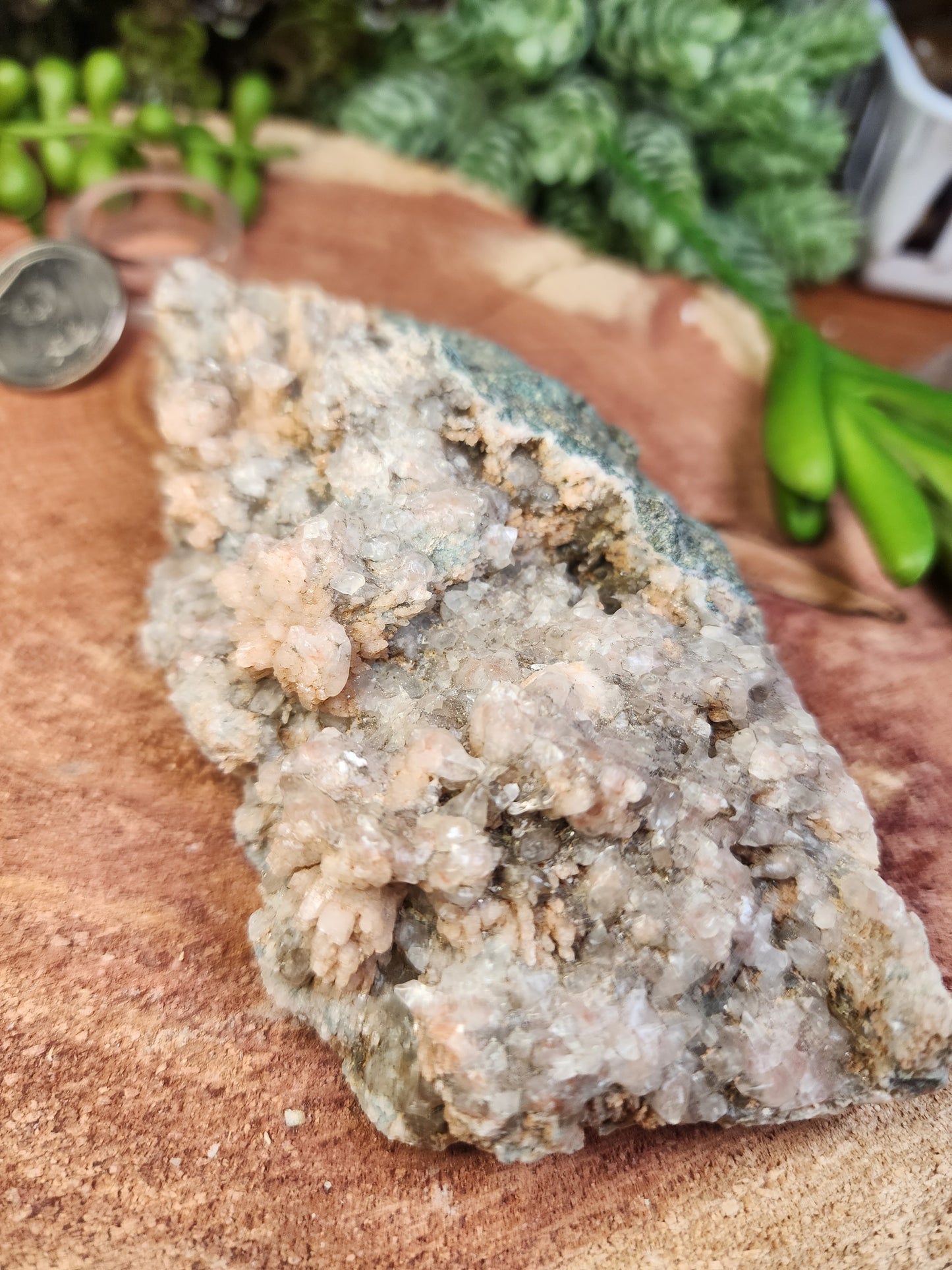 Pink amethyst raw specimen druzy
