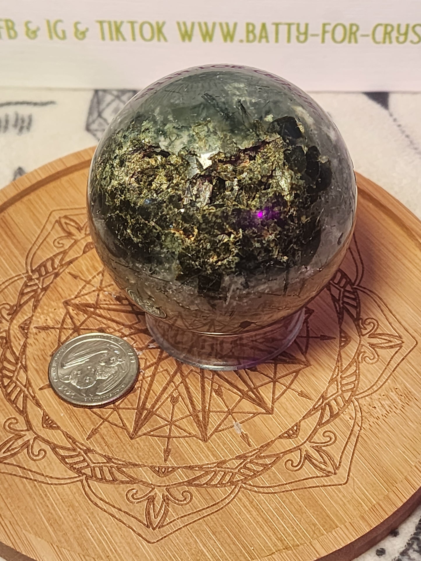 Druzy Phrenite Sphere with Quartz