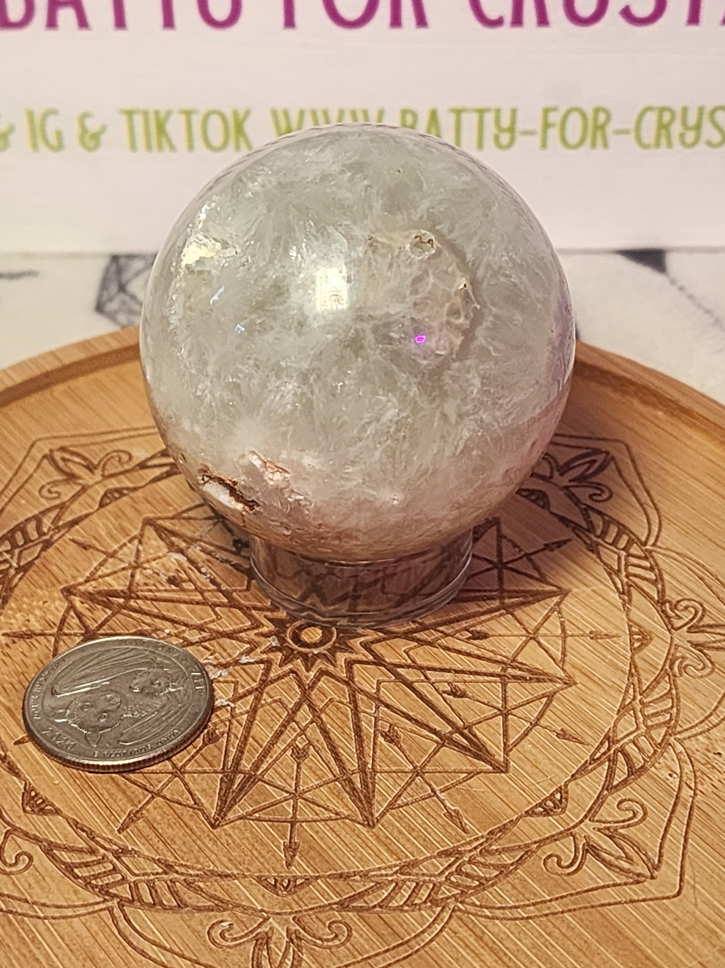 Flower Agate x Green Quartz Sphere - U choose