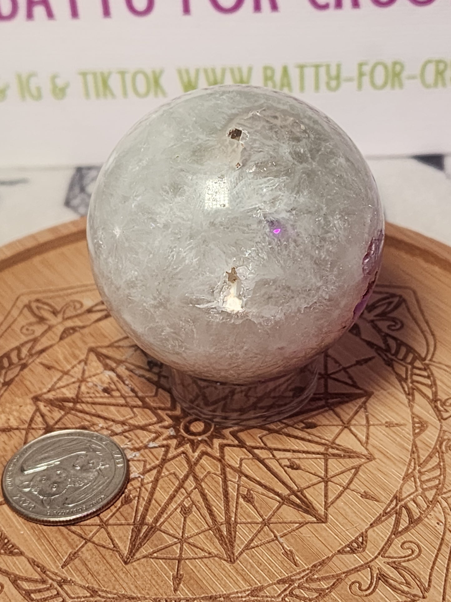 Flower Agate x Green Quartz Sphere - U choose