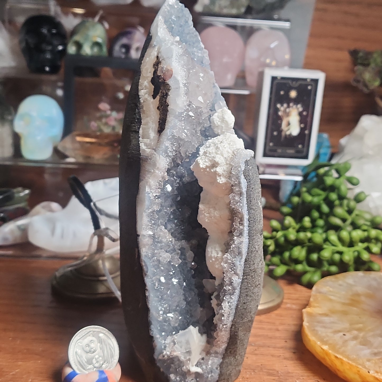 Chalcedony, Apophylite, Quartz and Okenite Cathedral