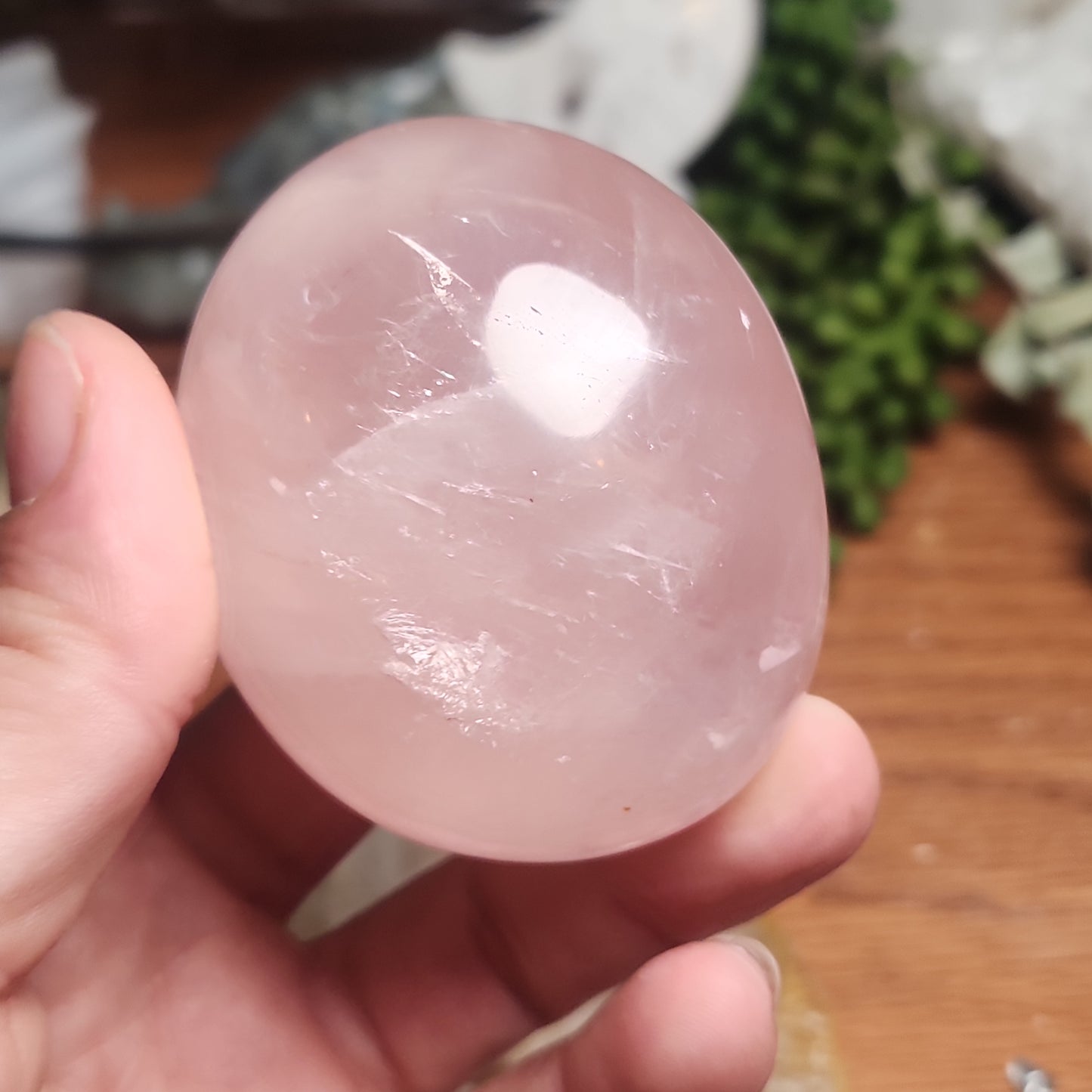 Rainbow Filled Rose Quartz Palmstone