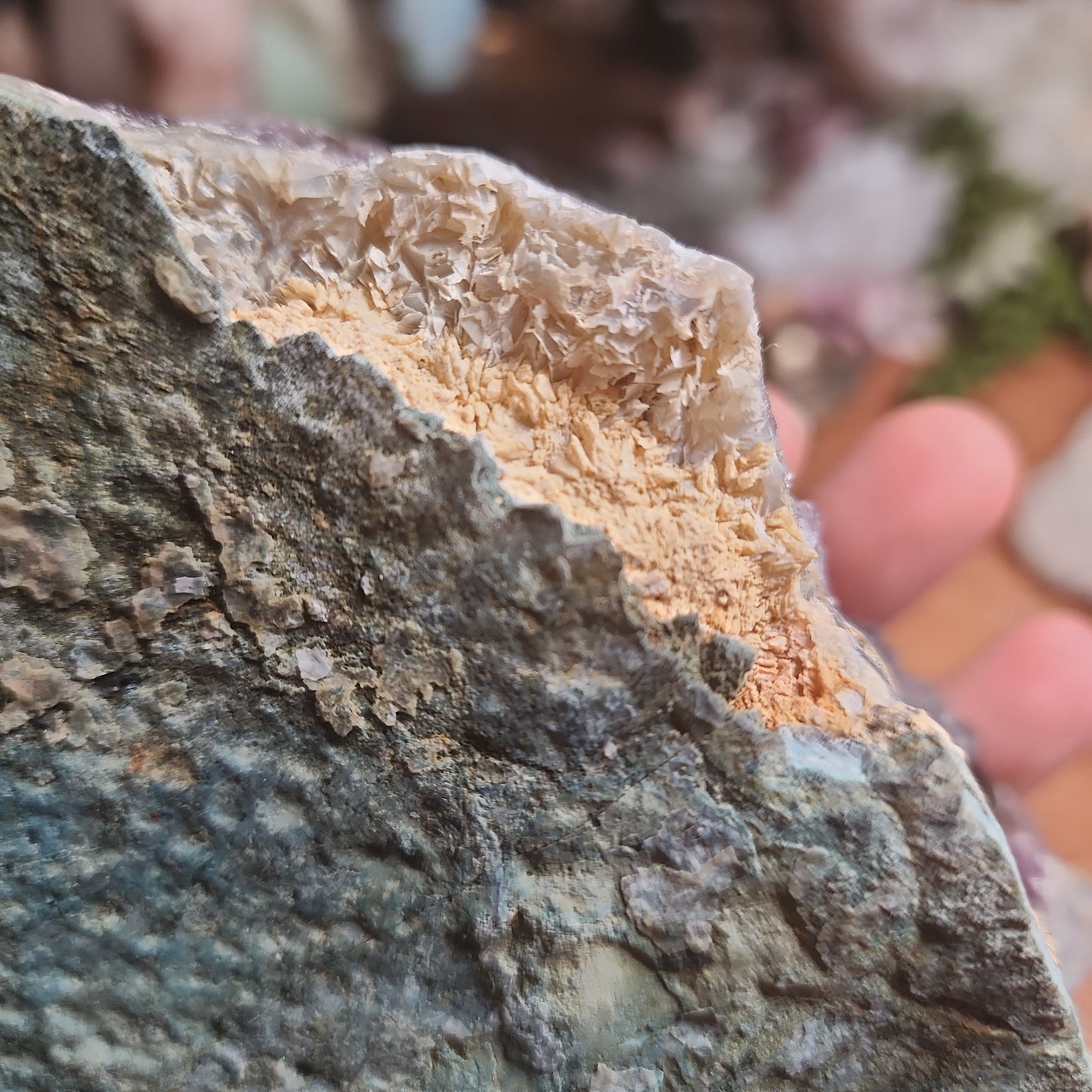 Smokey Amethyst Cluster with Calcites