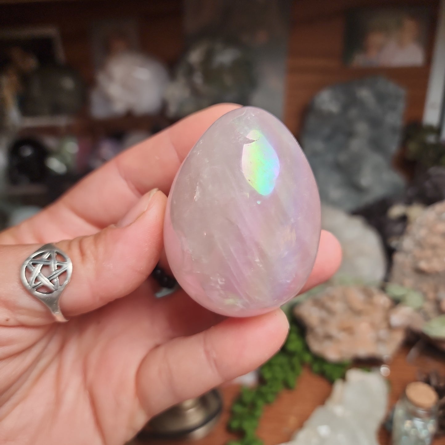 Aura Rose Quartz Egg