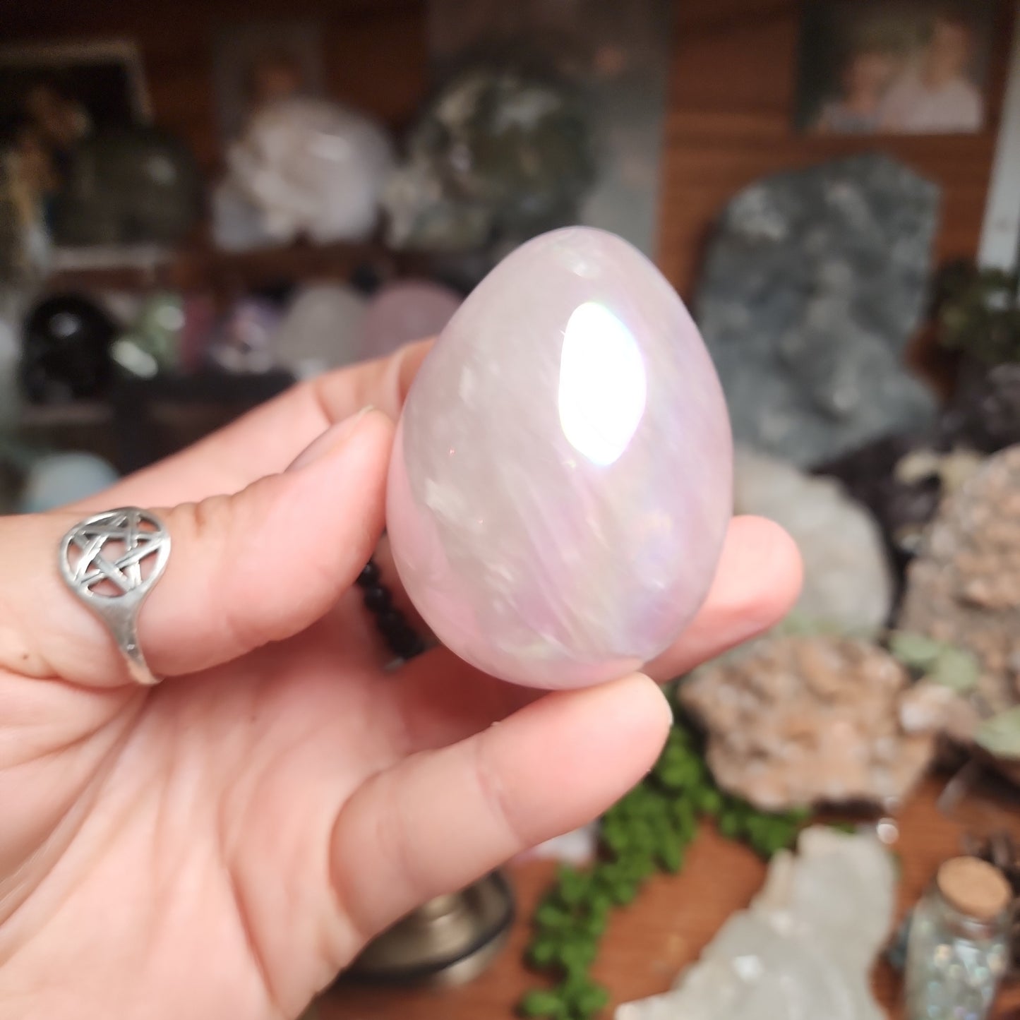 Aura Rose Quartz Egg