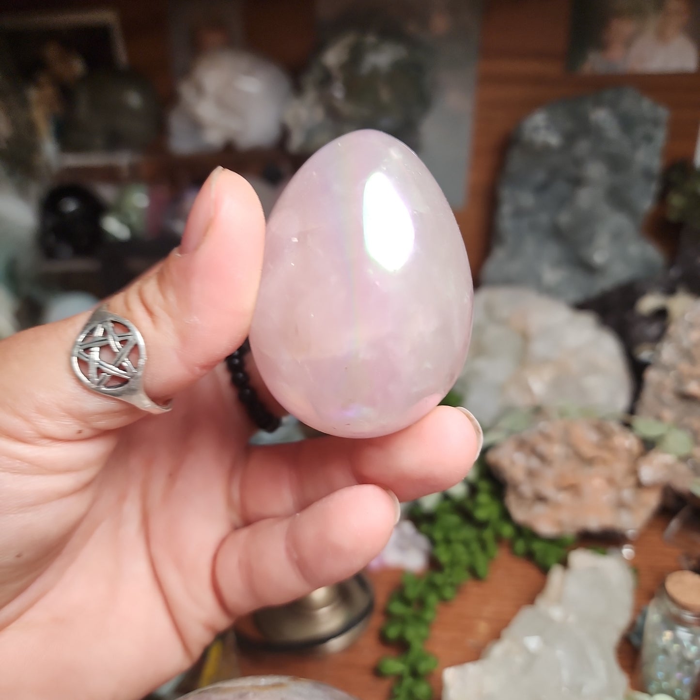 Aura Rose Quartz Egg